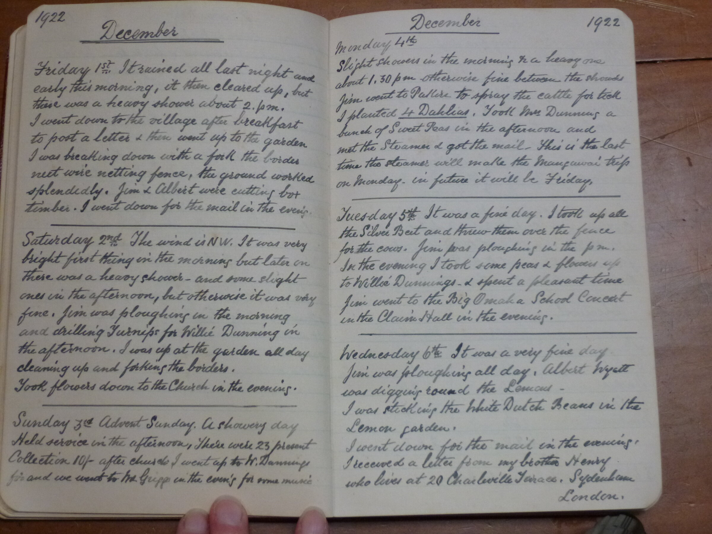 Original CS Clarke diary page
