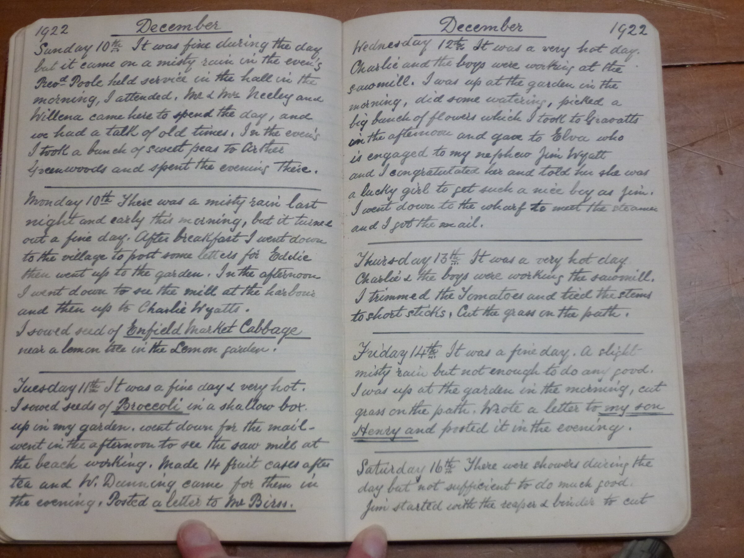 Original CS Clarke diary page