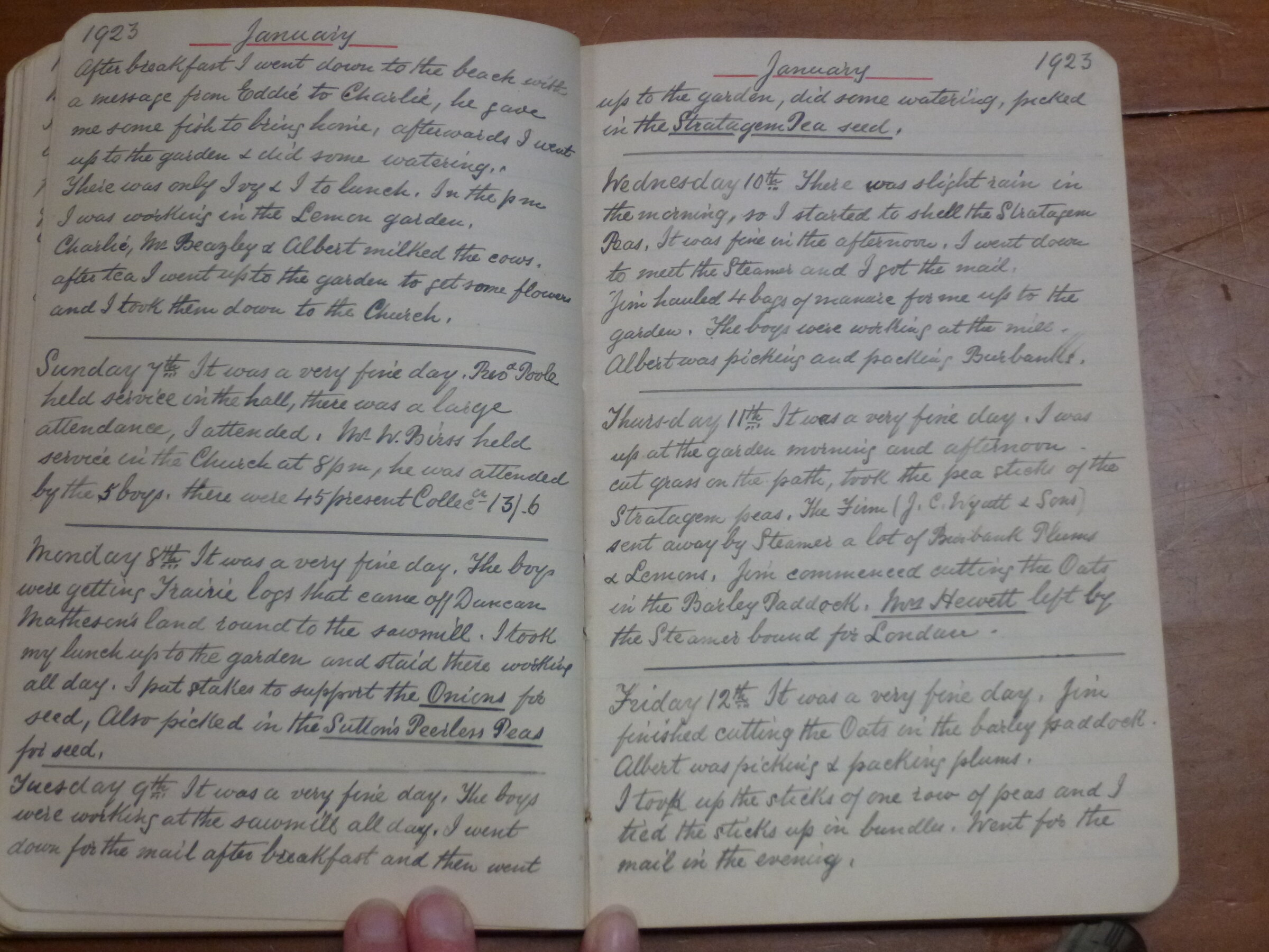 Original CS Clarke diary page