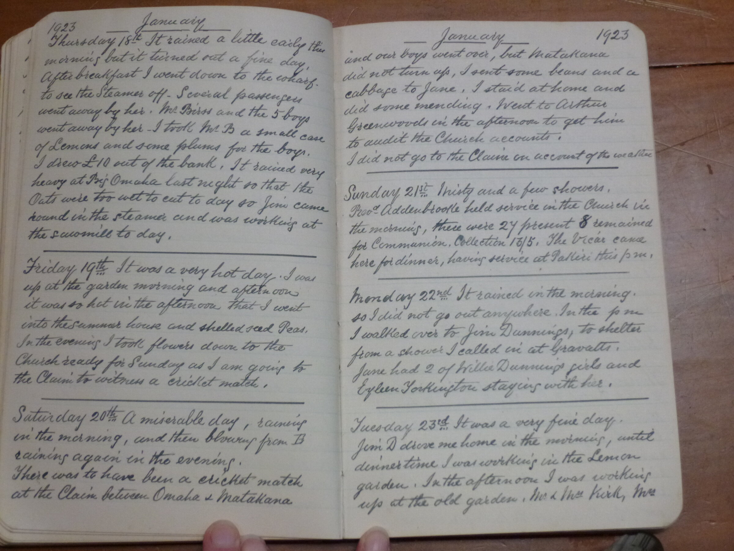 Original CS Clarke diary page