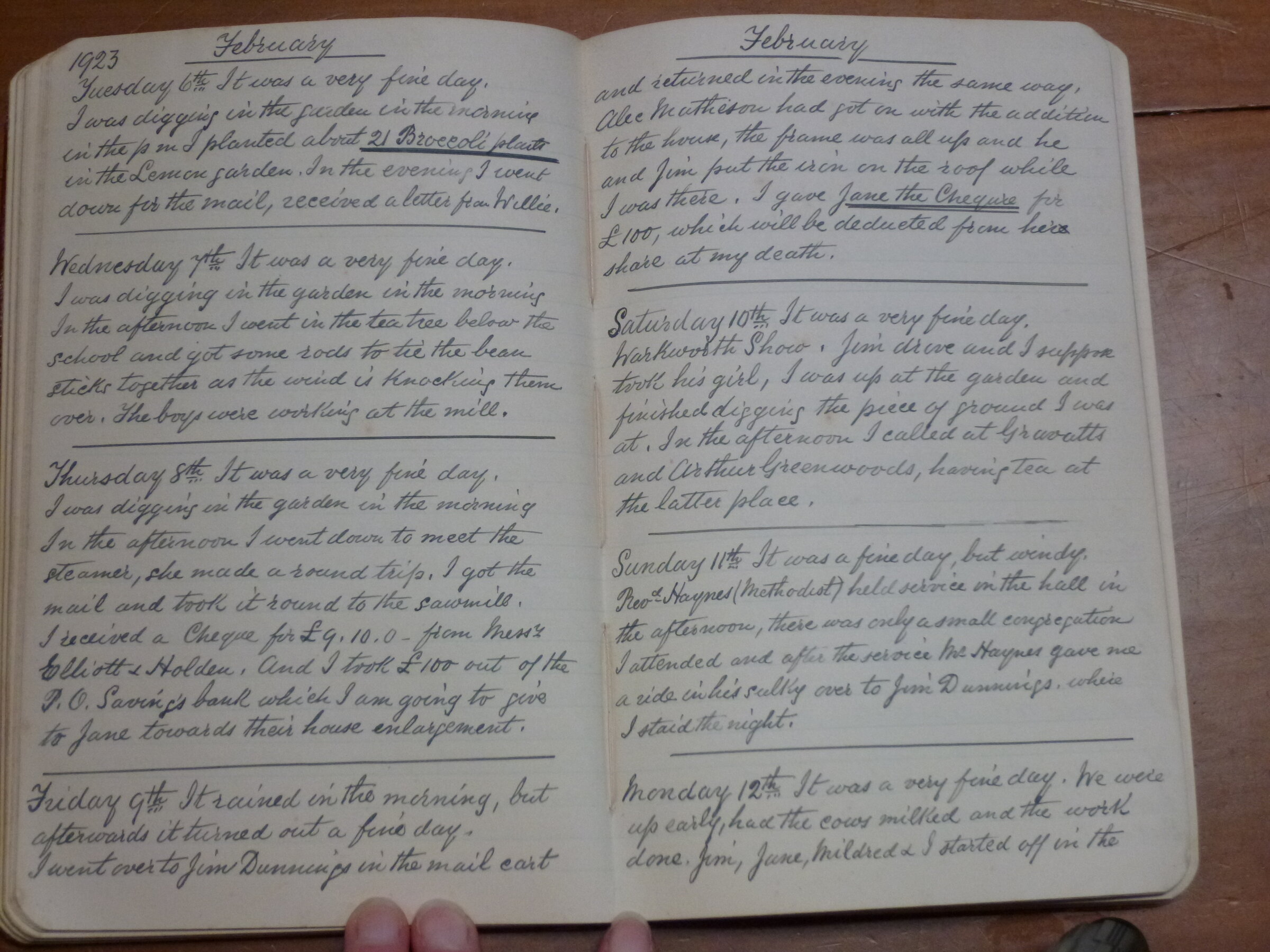 Original CS Clarke diary page