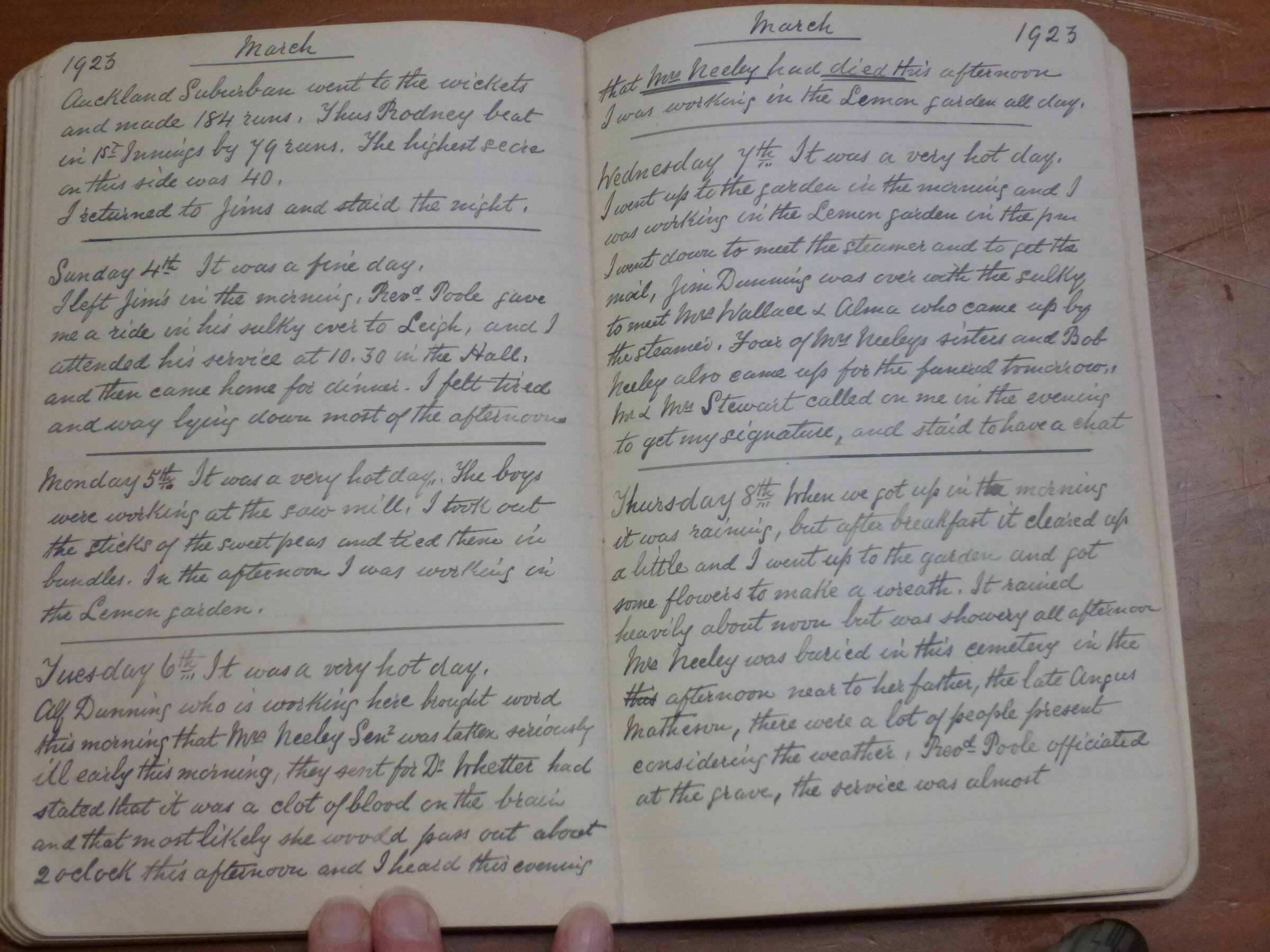 Original CS Clarke diary page