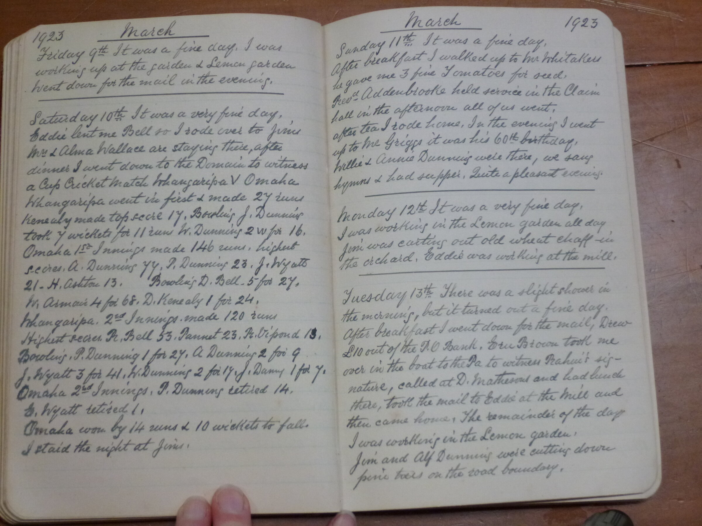 Original CS Clarke diary page