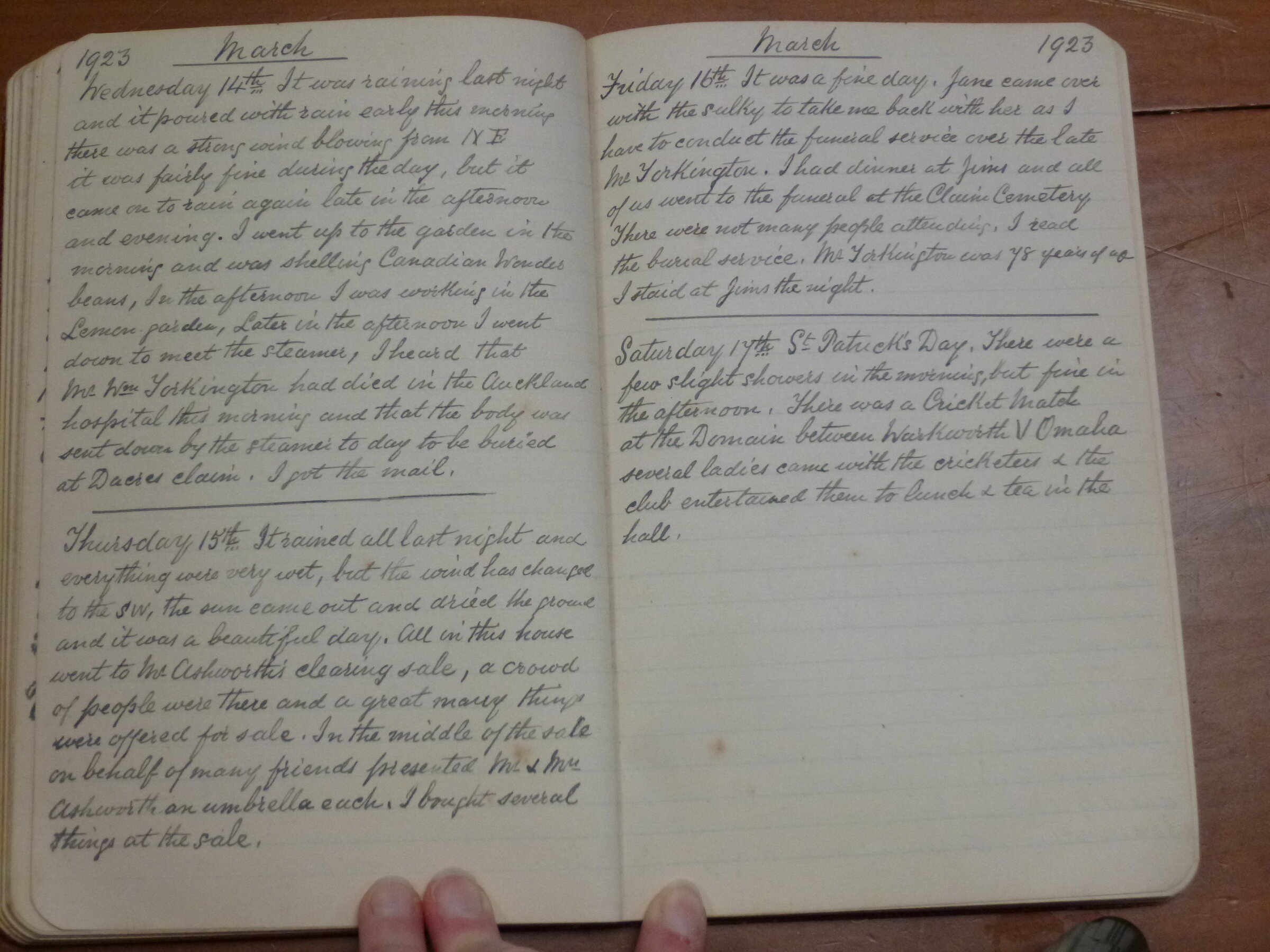 Original CS Clarke diary page
