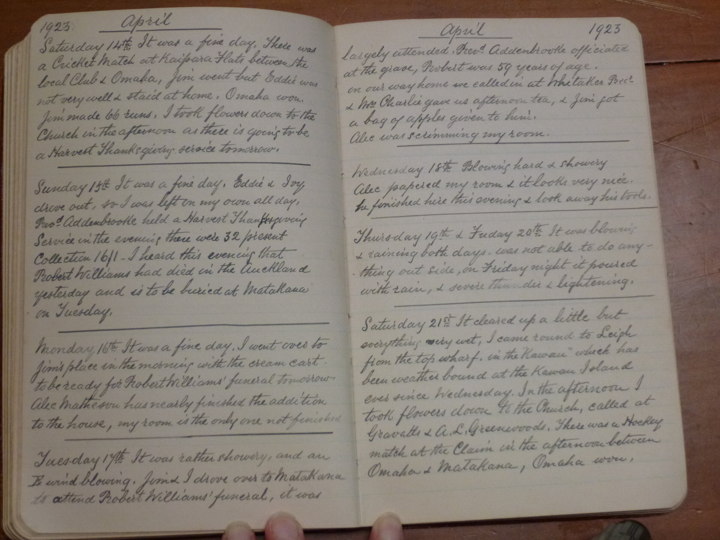 Original CS Clarke diary page