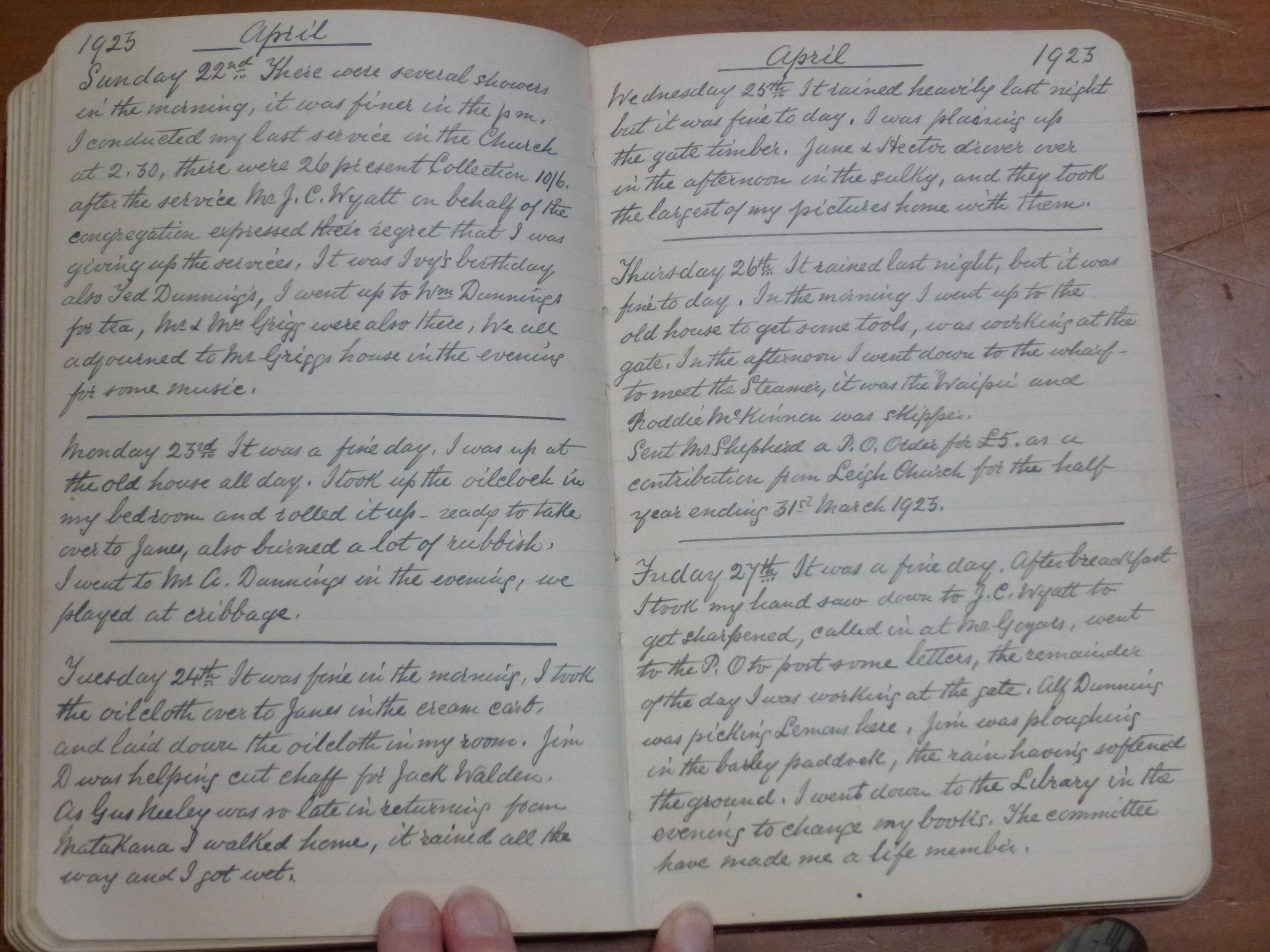 Original CS Clarke diary page
