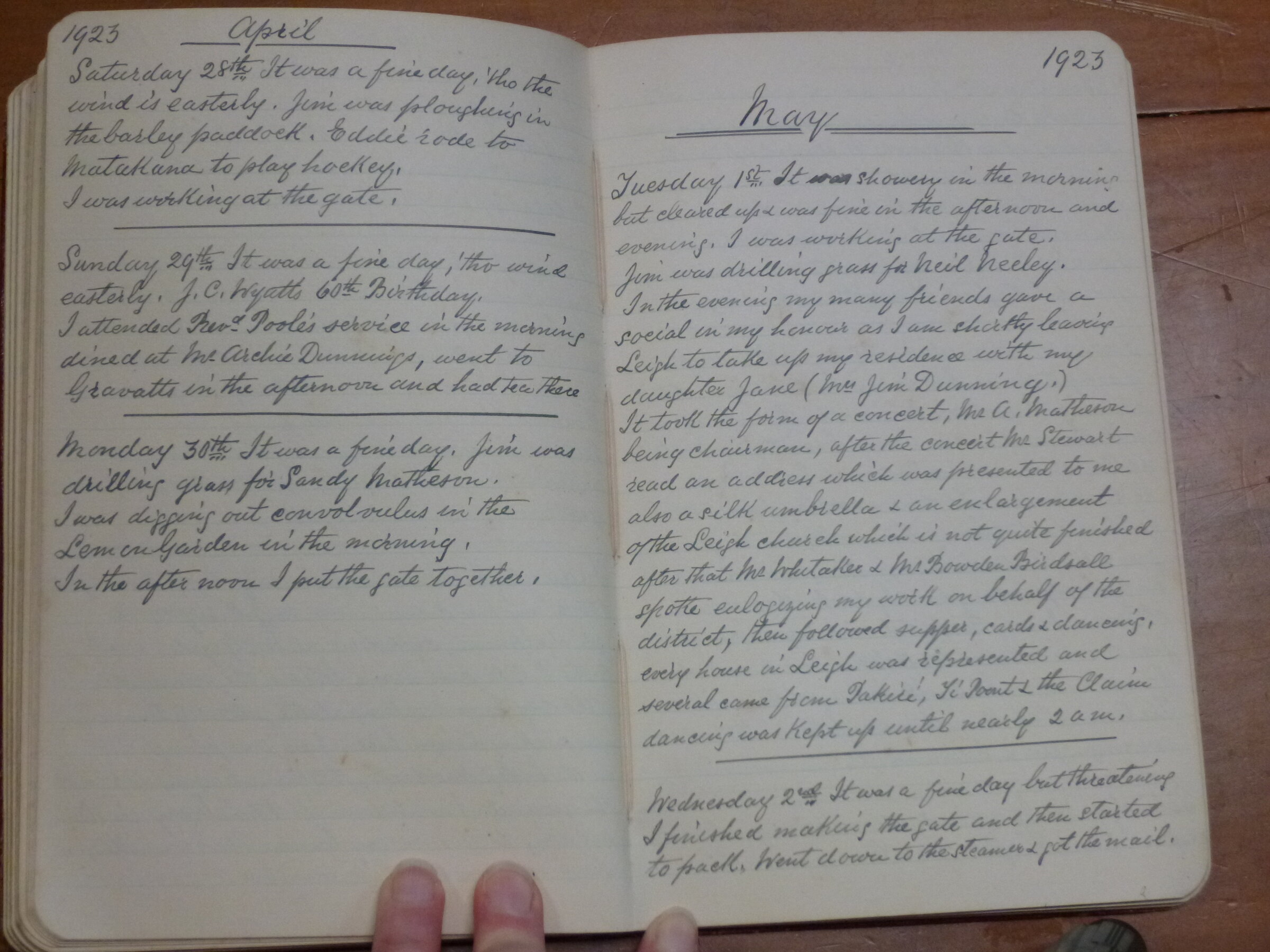 Original CS Clarke diary page