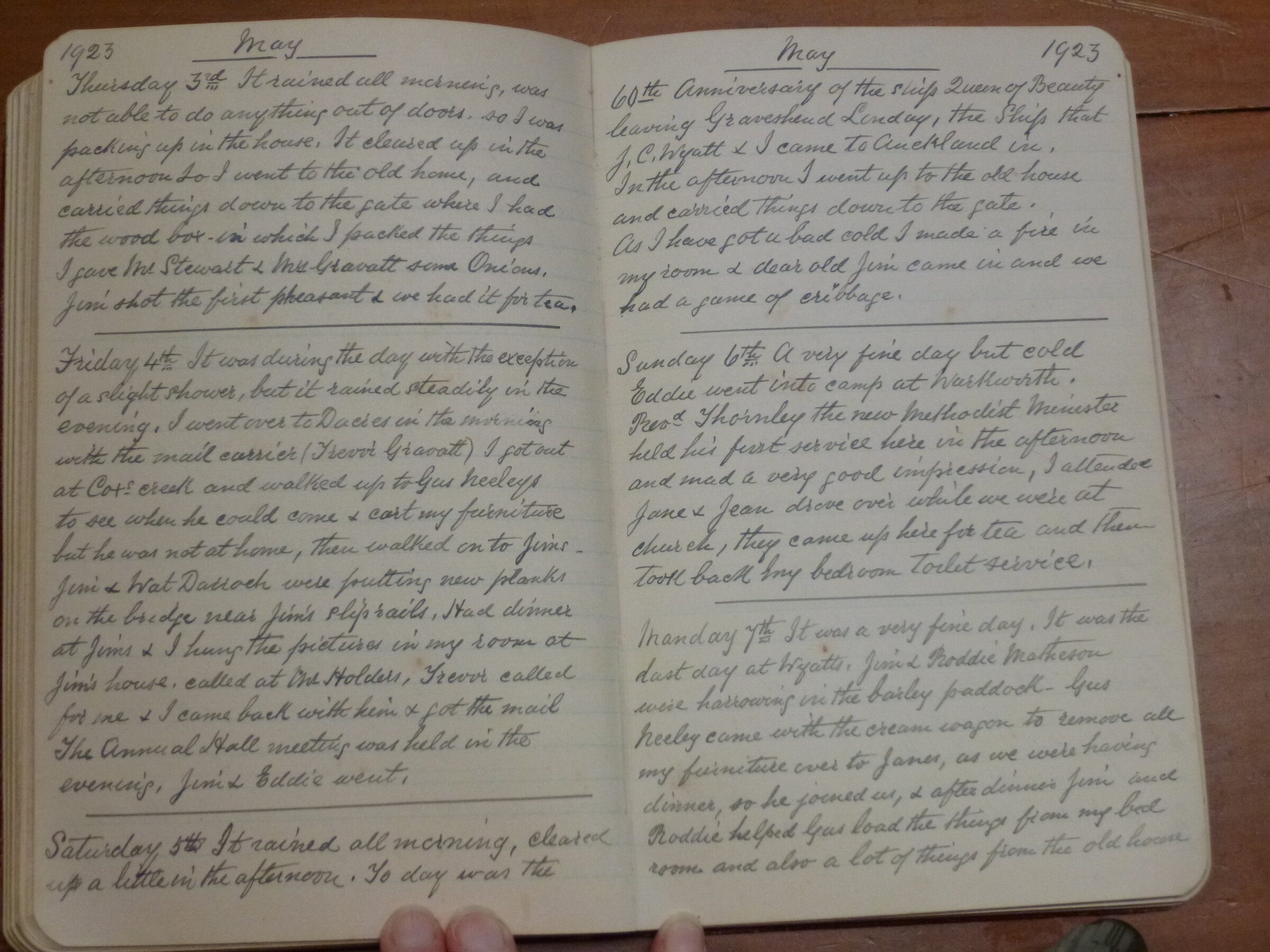 Original CS Clarke diary page