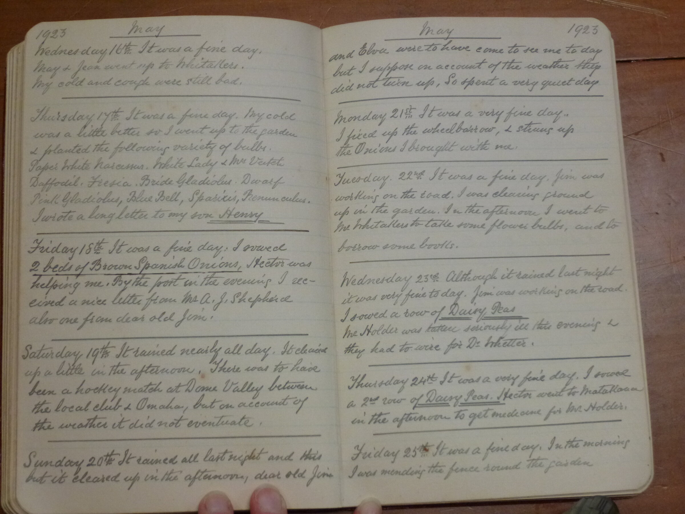 Original CS Clarke diary page