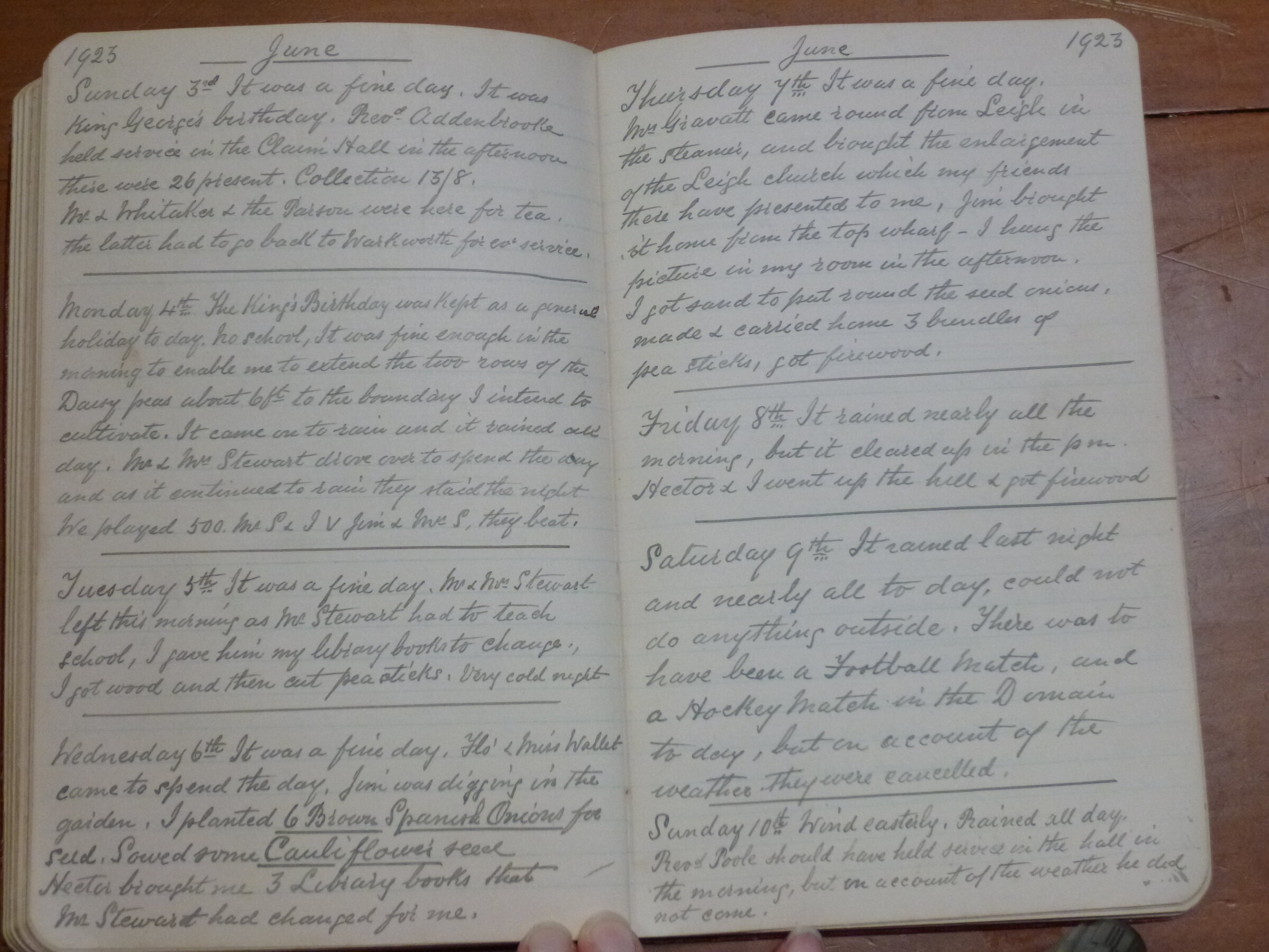Original CS Clarke diary page