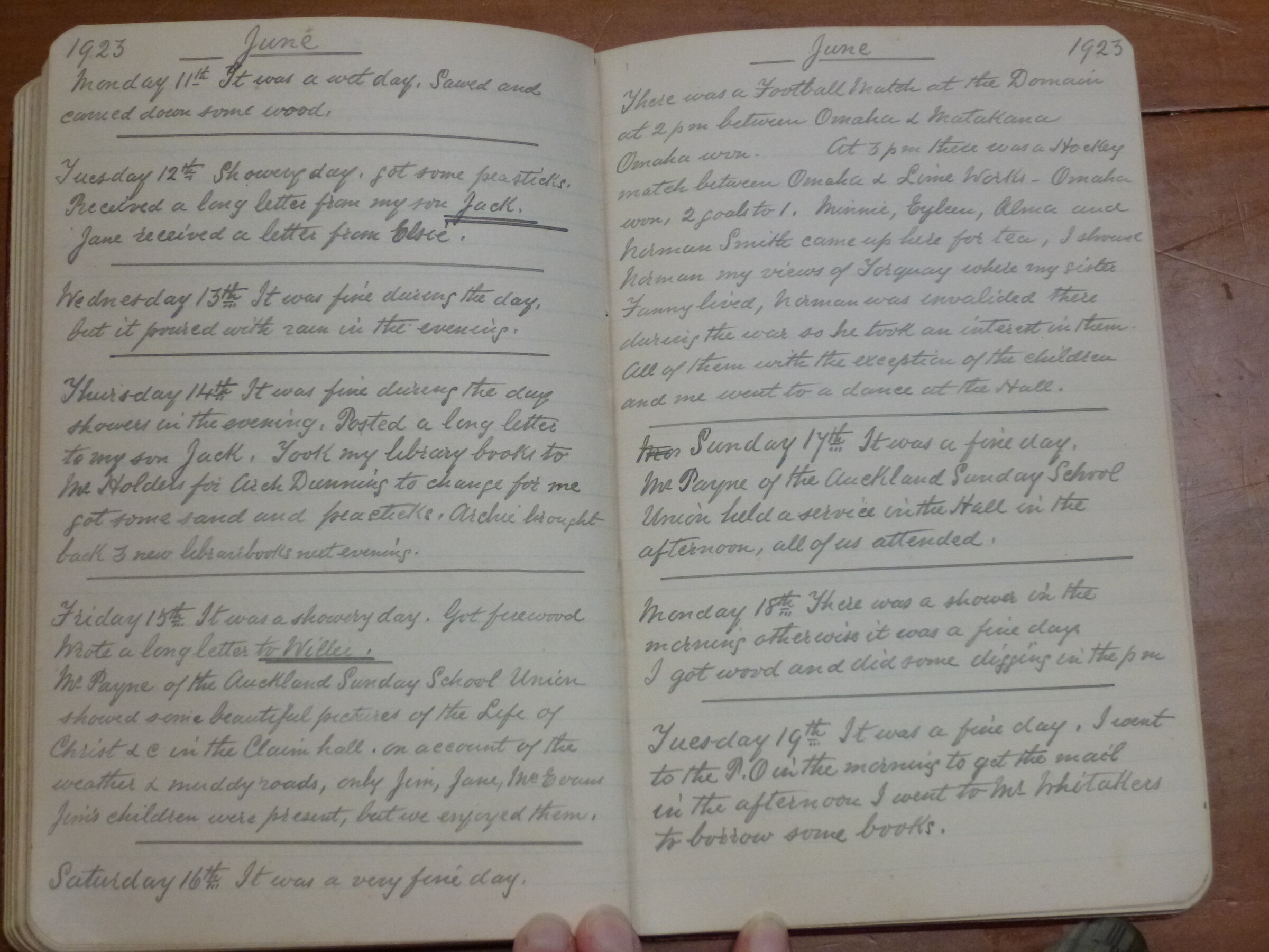 Original CS Clarke diary page
