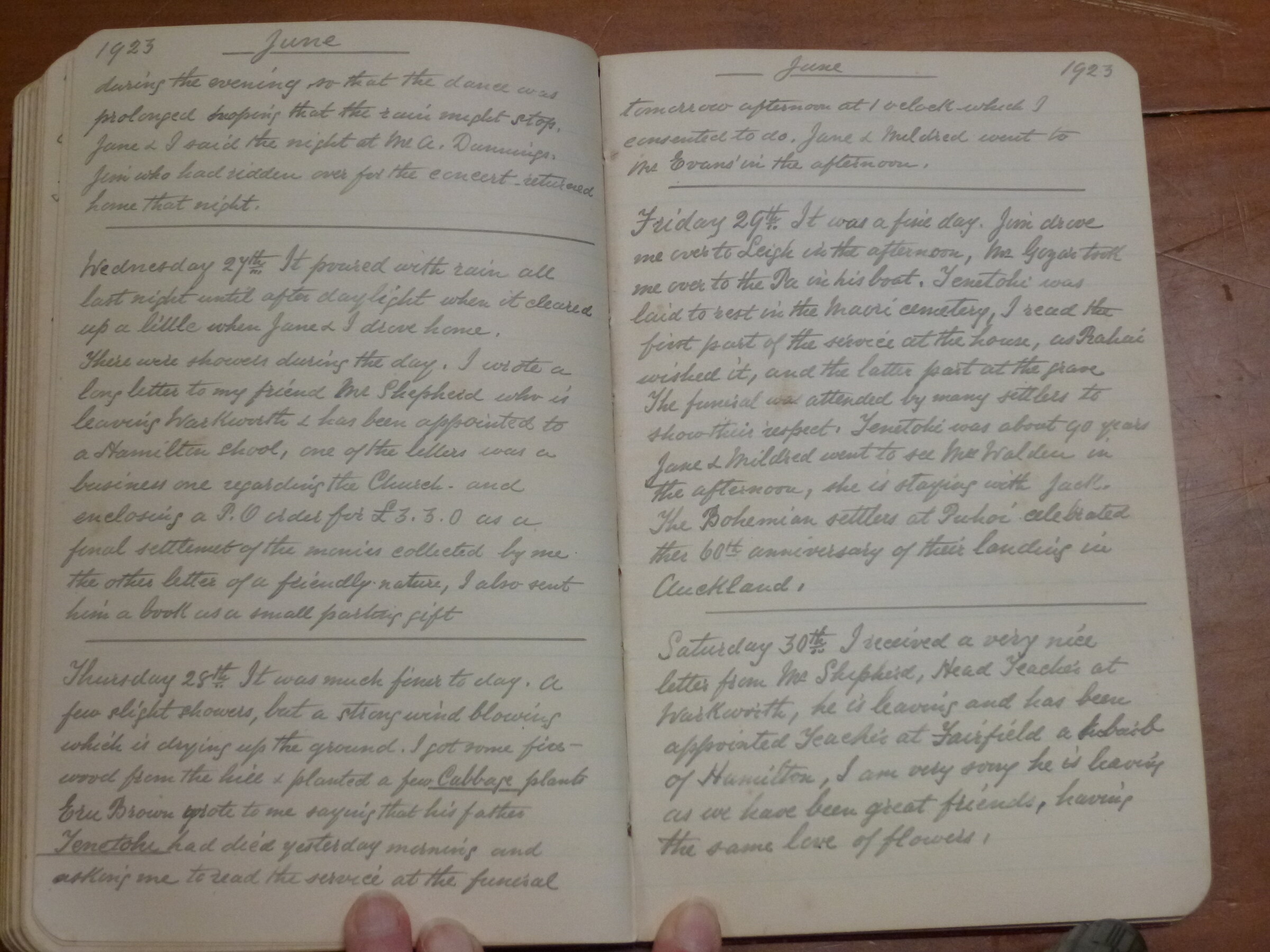 Original CS Clarke diary page