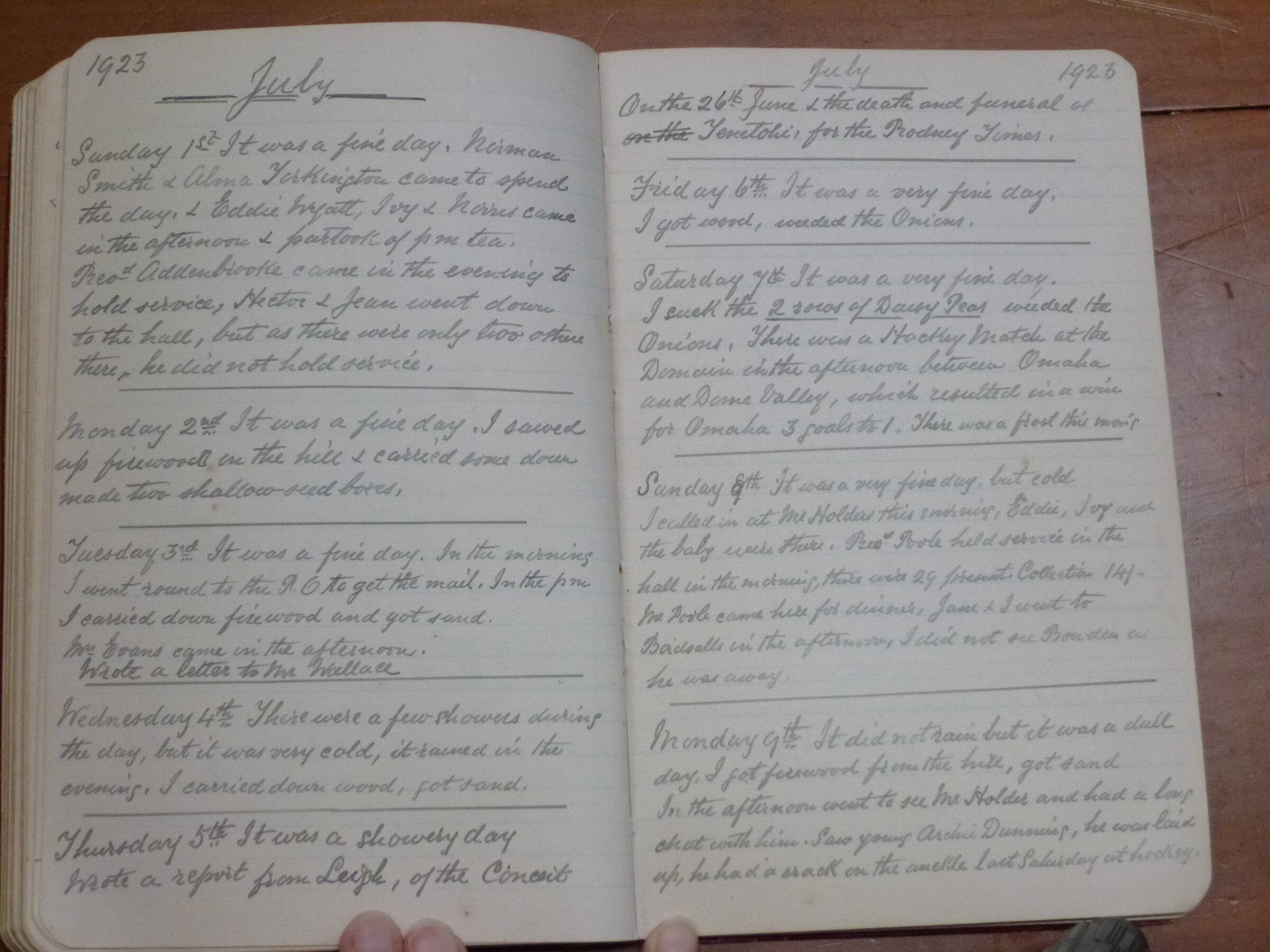 Original CS Clarke diary page