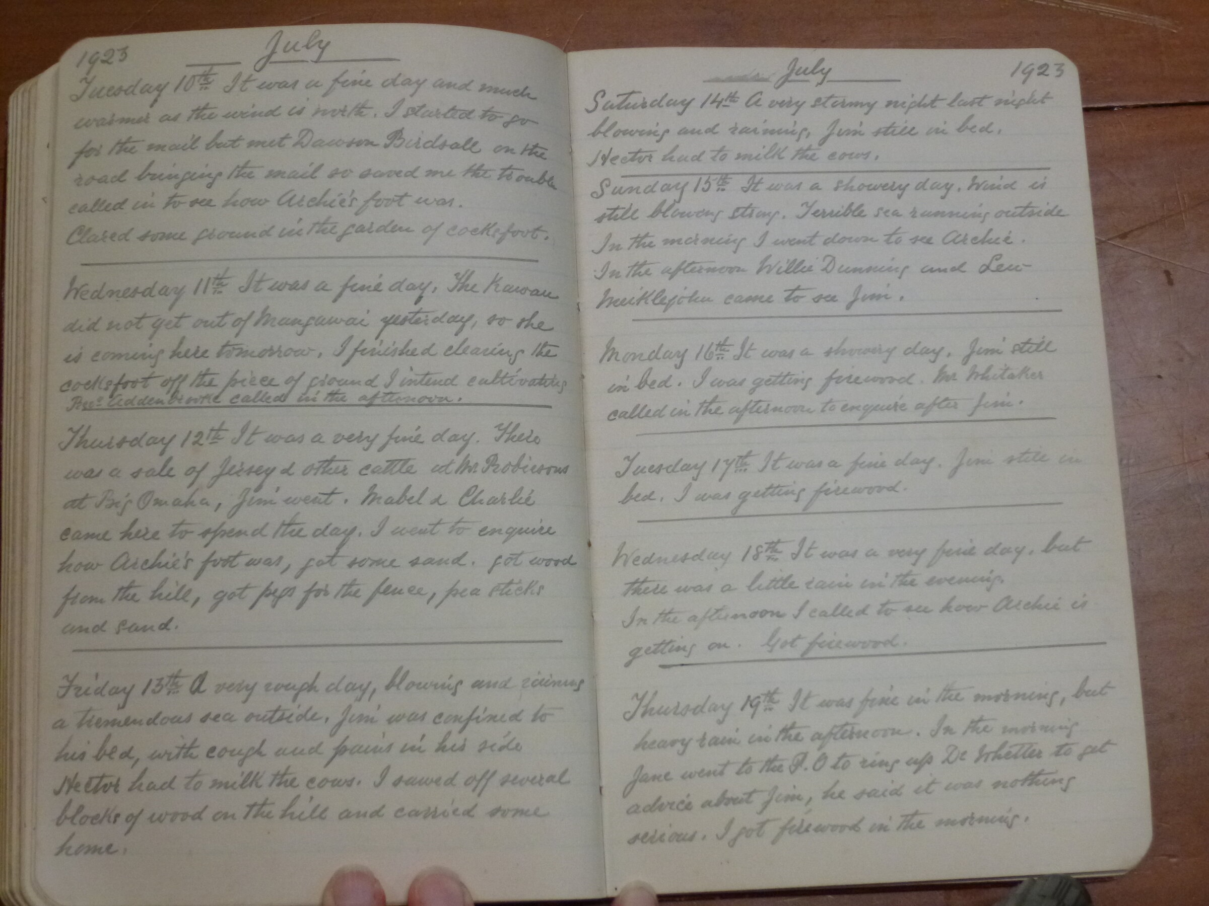 Original CS Clarke diary page