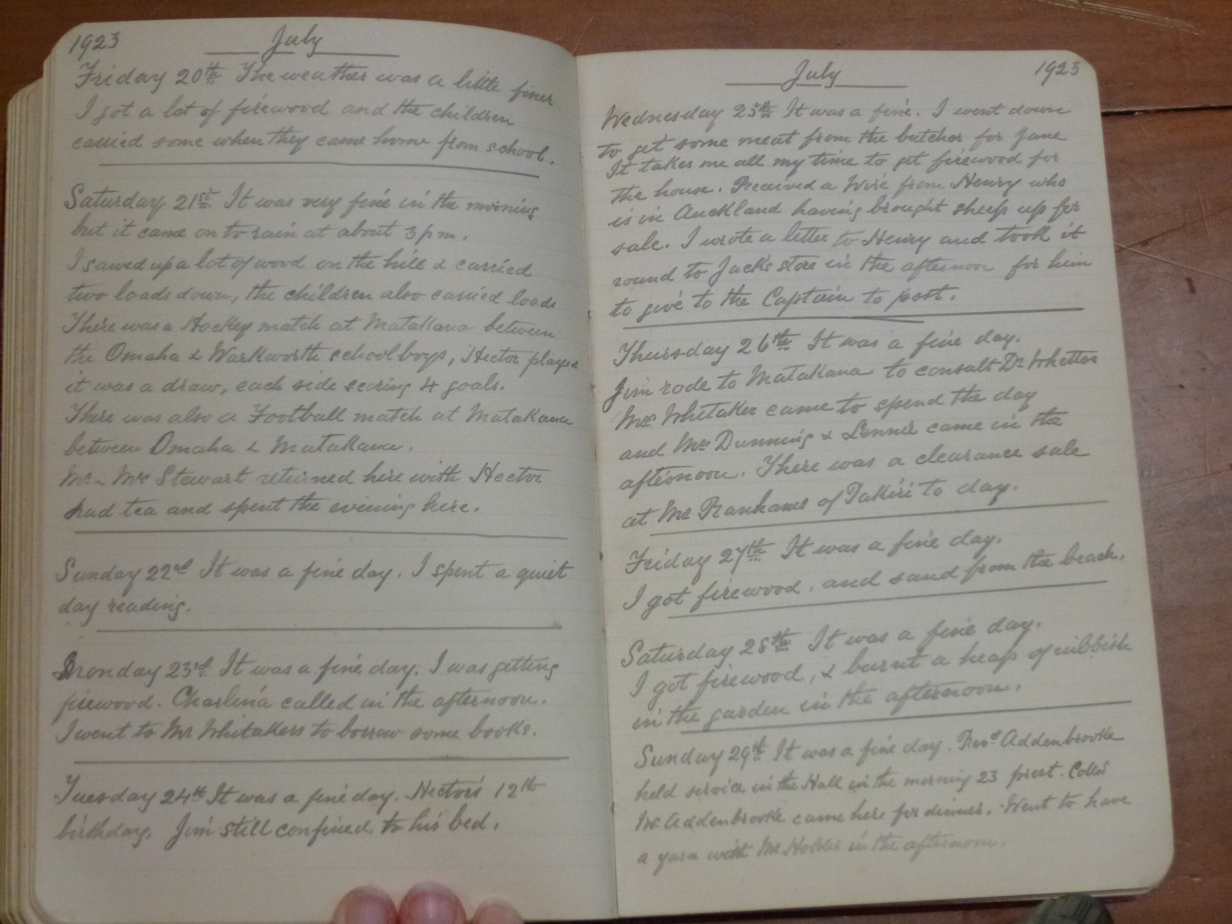 Original CS Clarke diary page