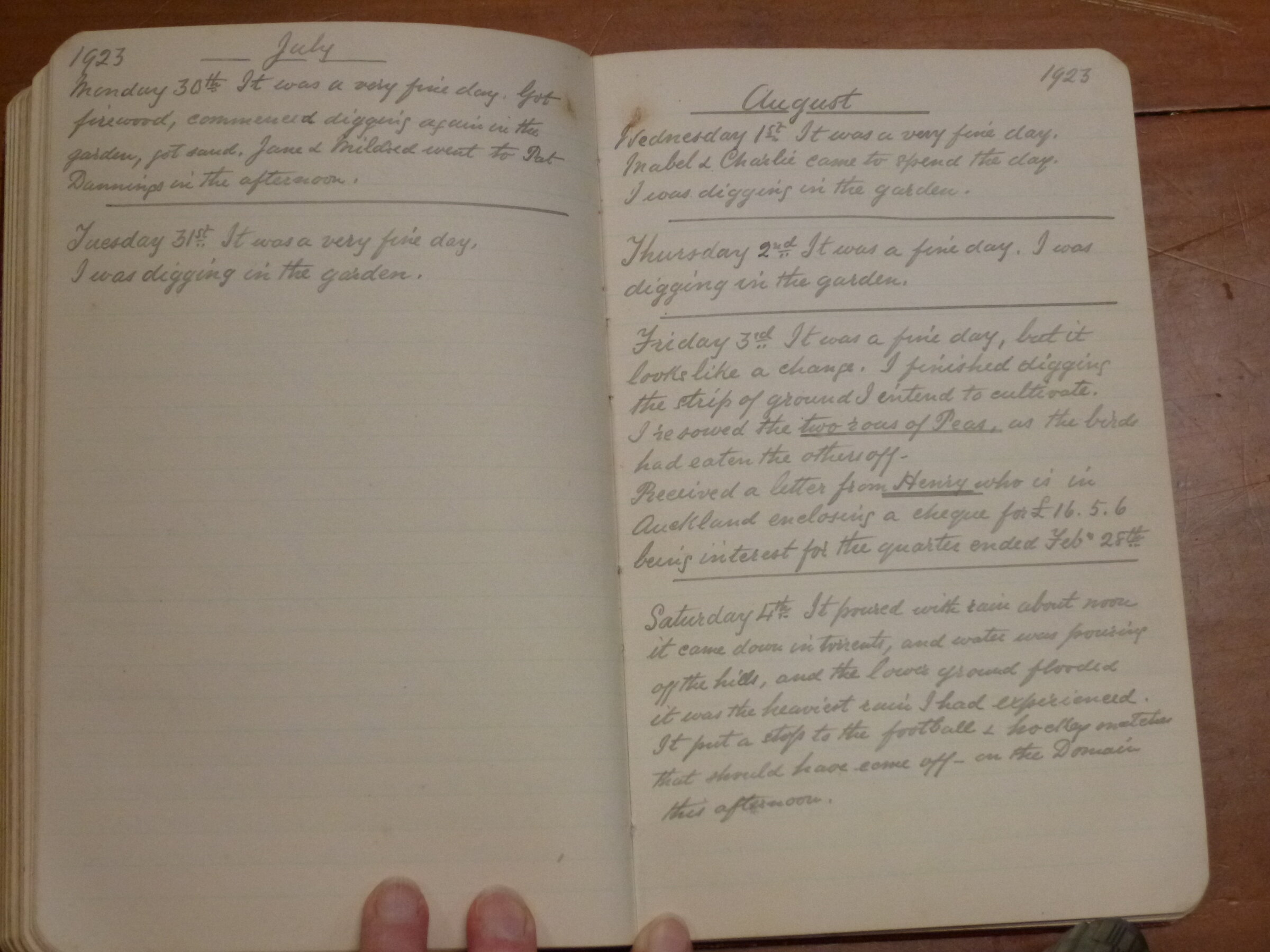 Original CS Clarke diary page