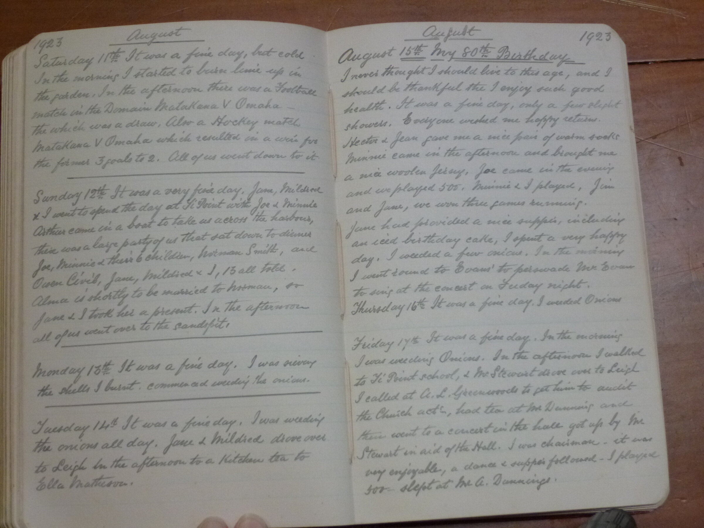 Original CS Clarke diary page