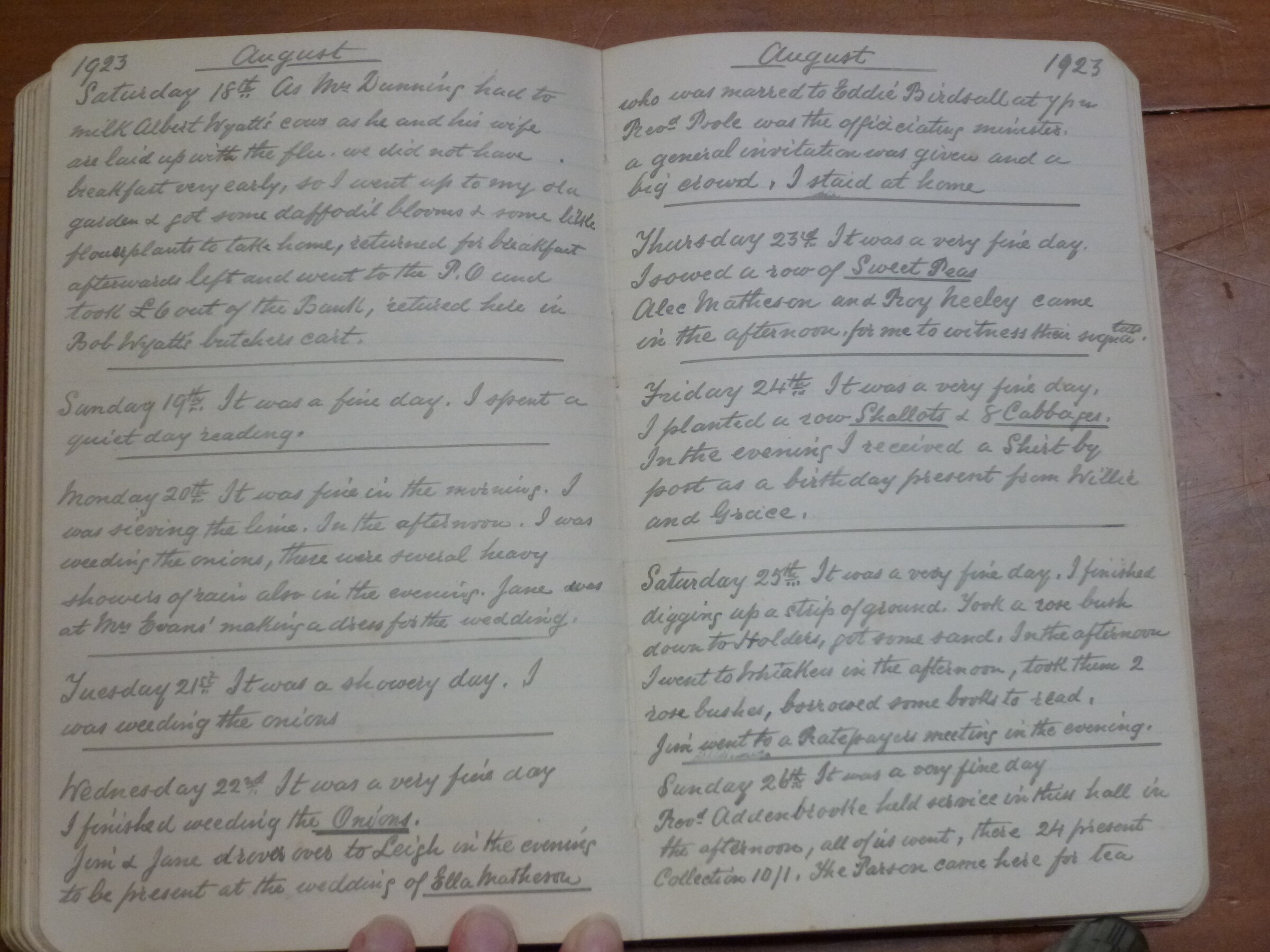 Original CS Clarke diary page