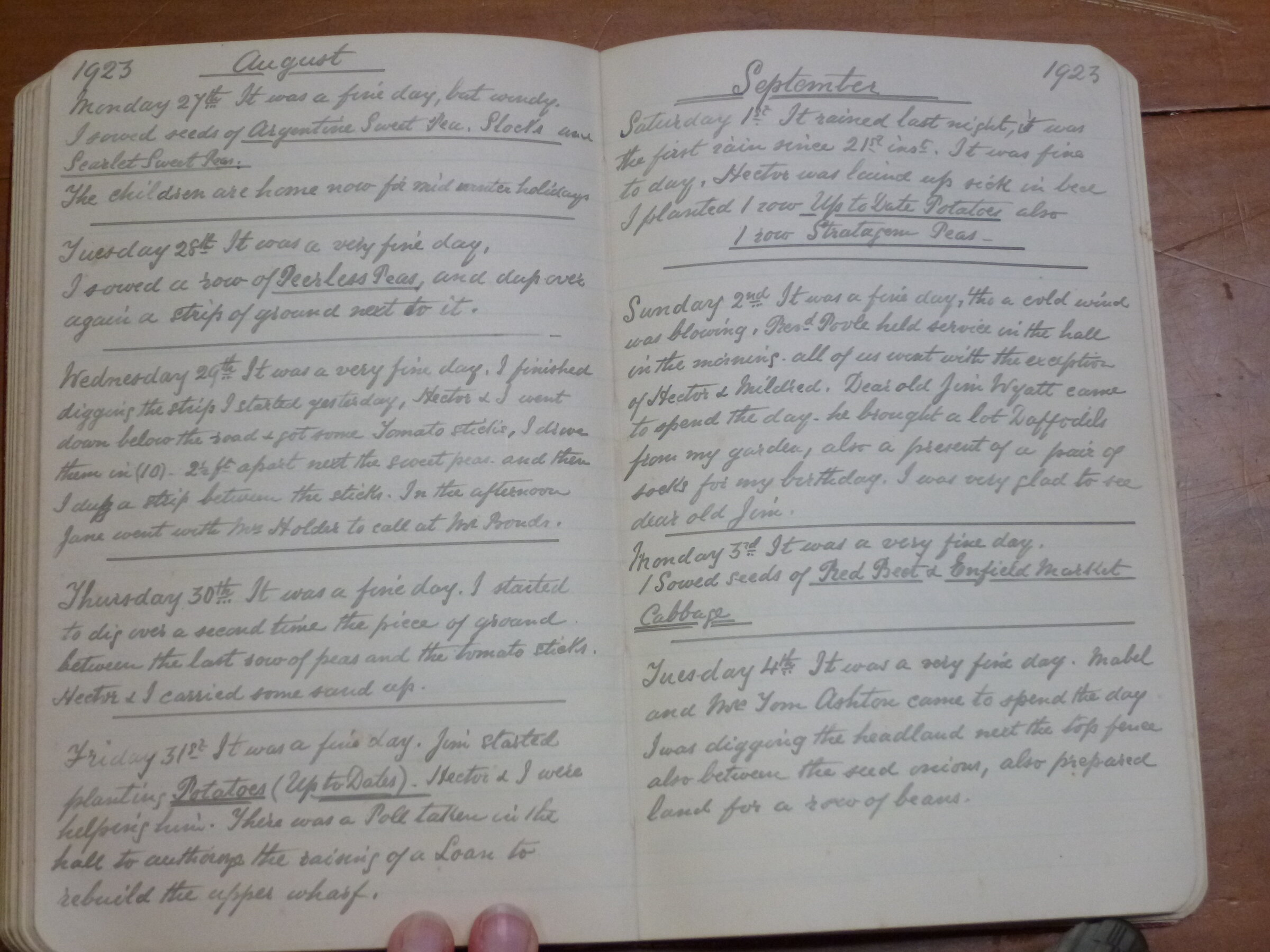Original CS Clarke diary page