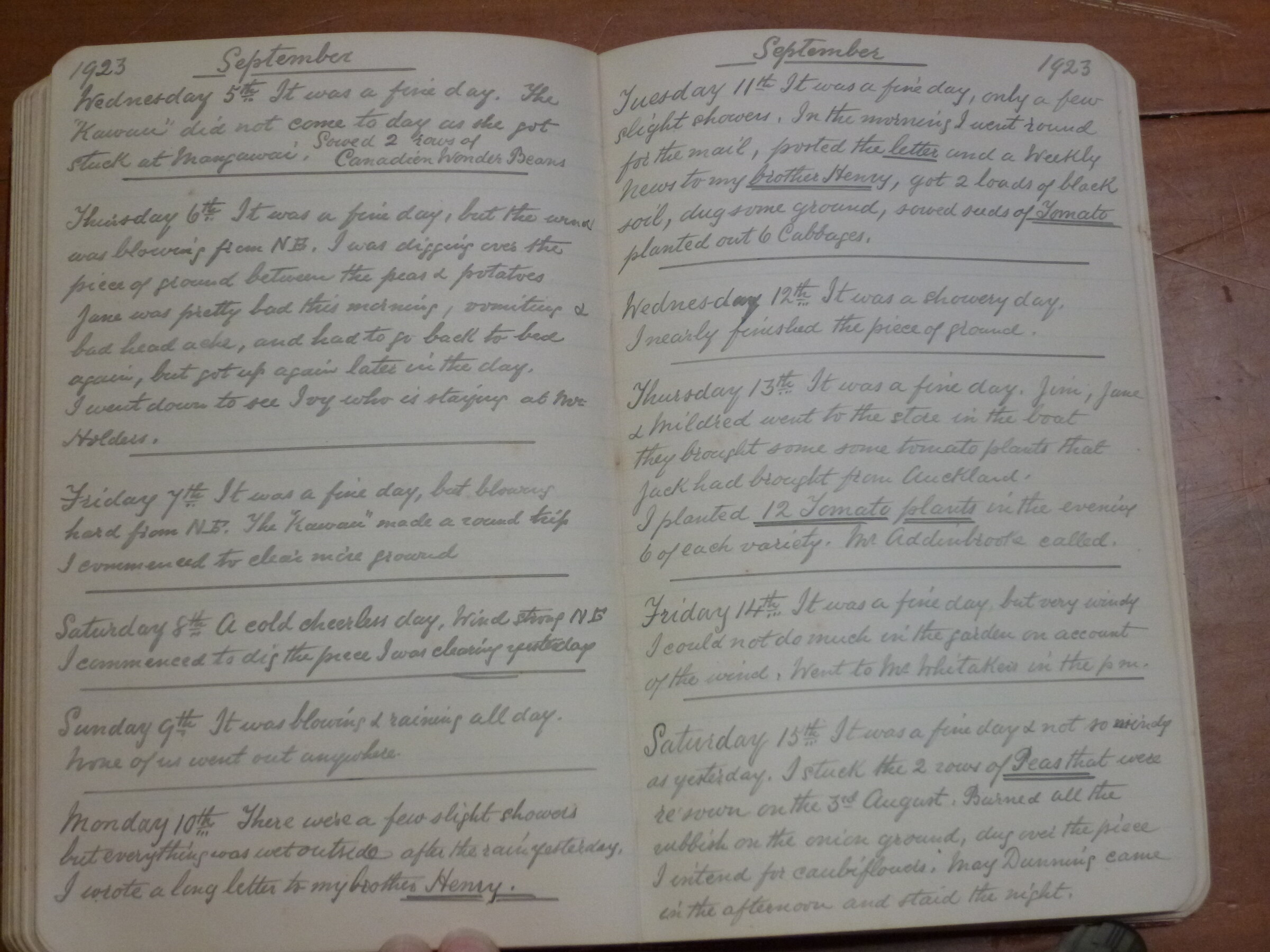 Original CS Clarke diary page