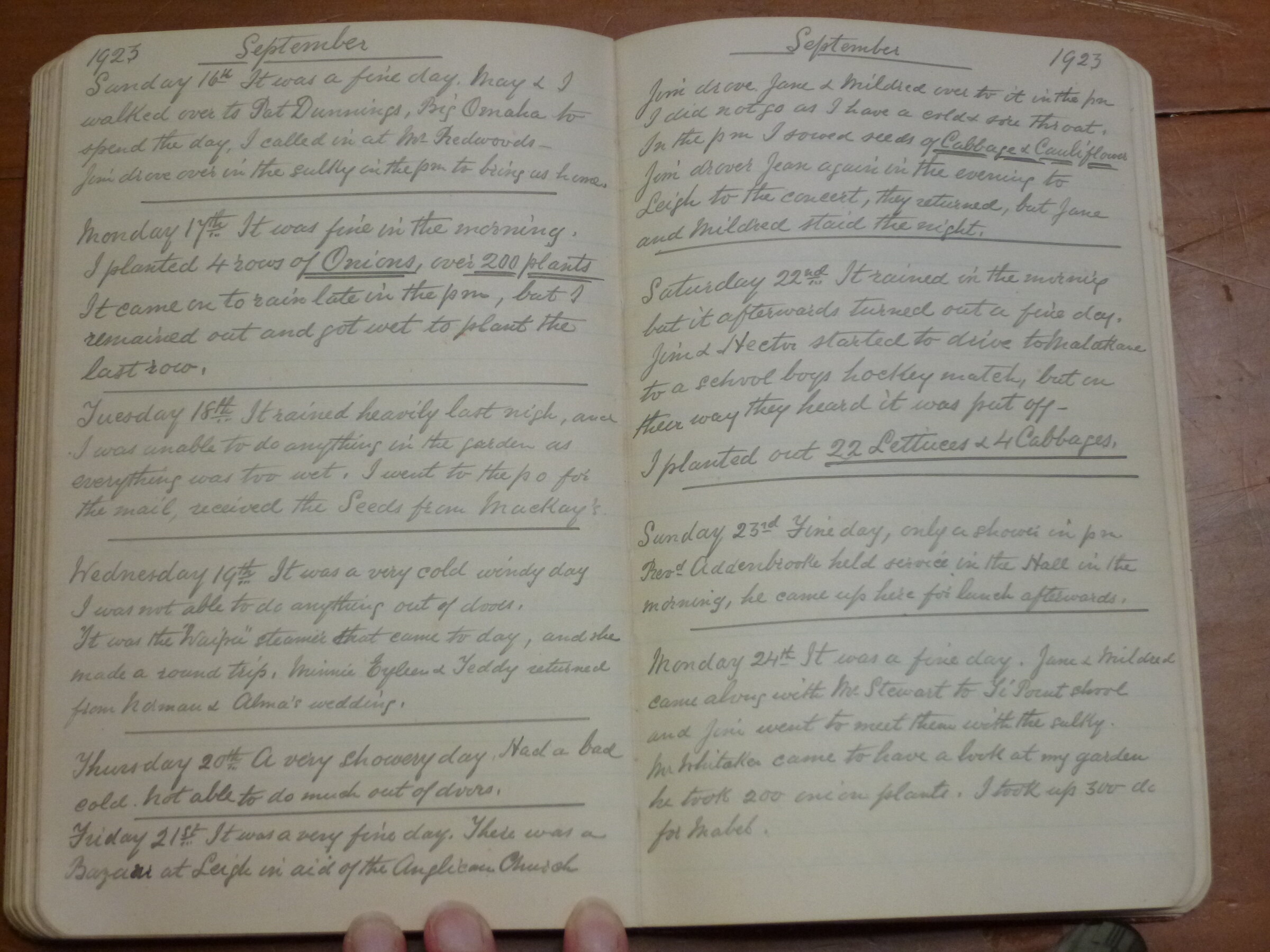 Original CS Clarke diary page