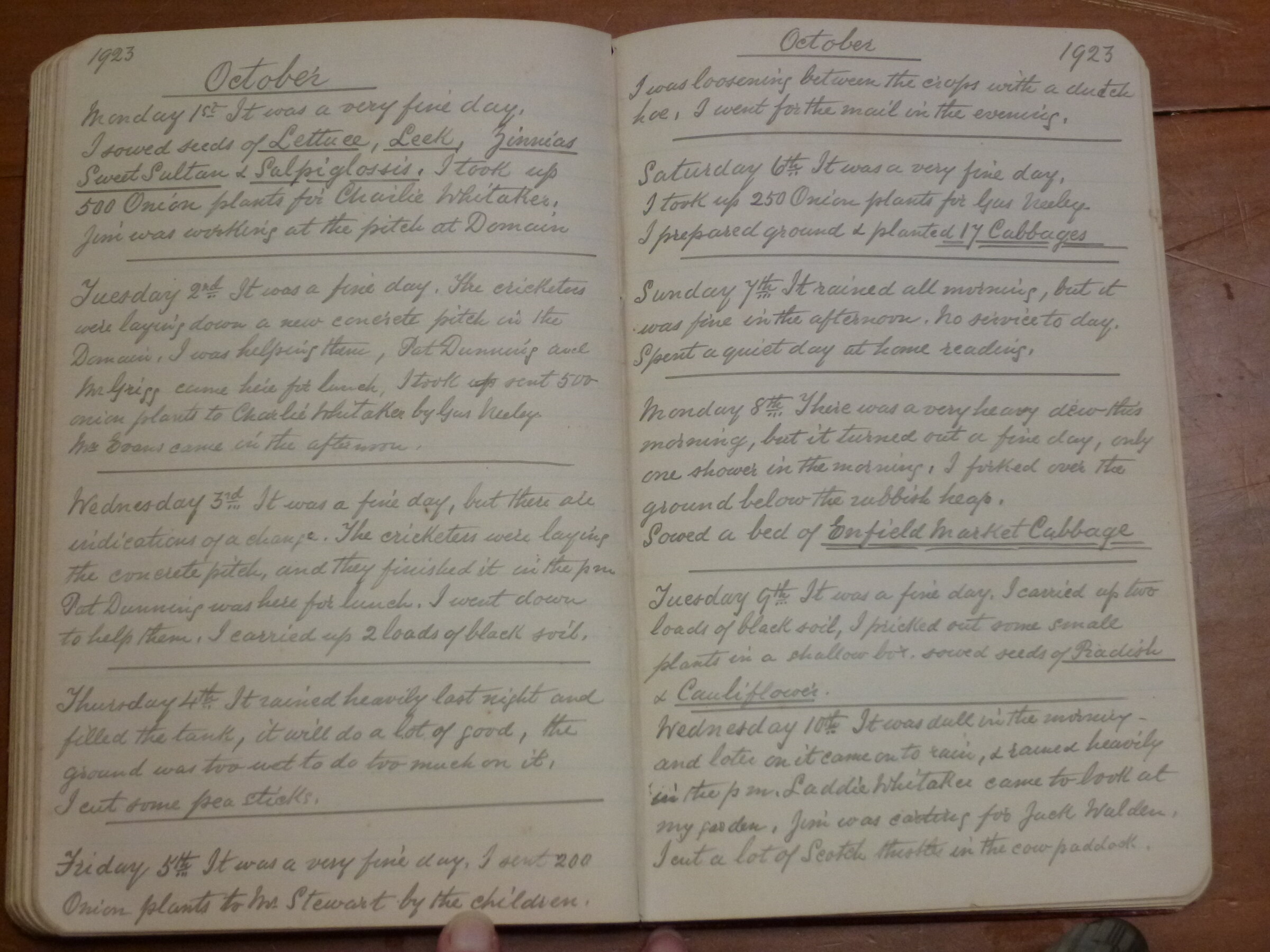 Original CS Clarke diary page