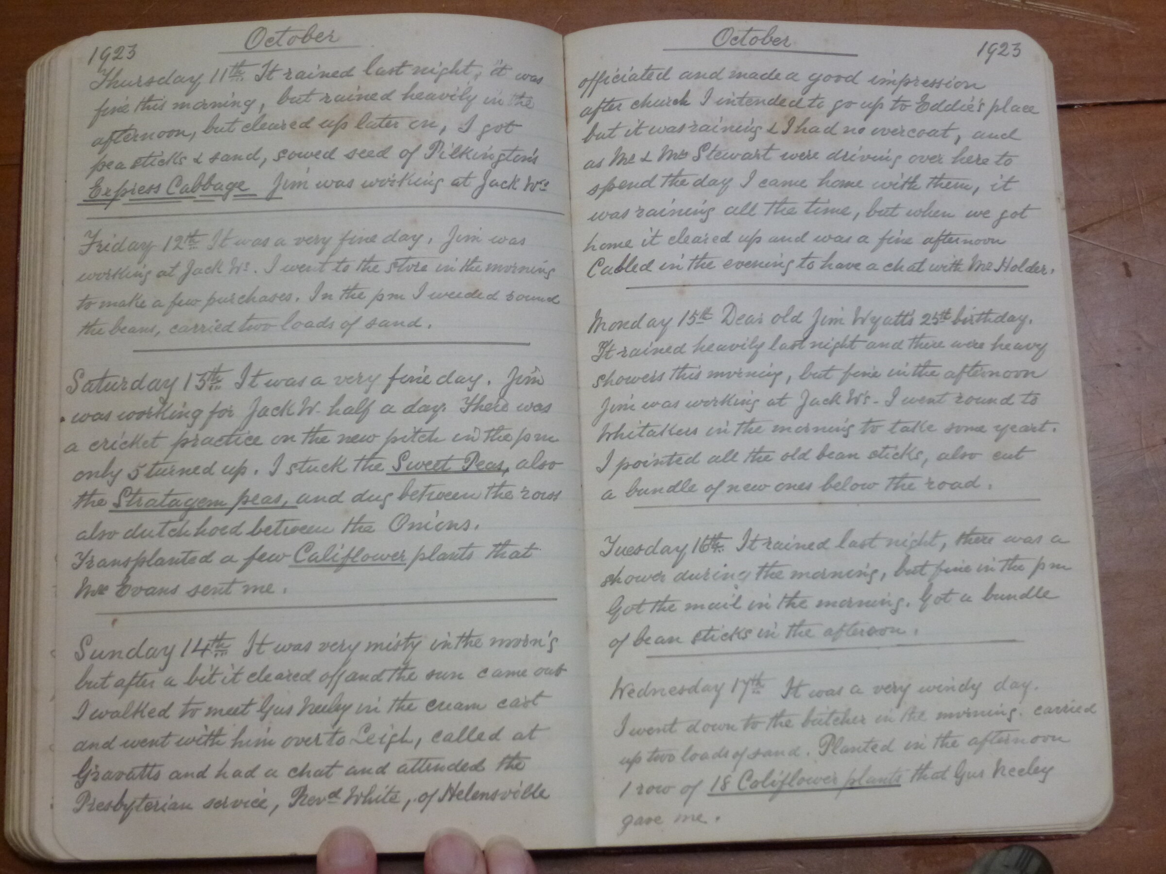 Original CS Clarke diary page