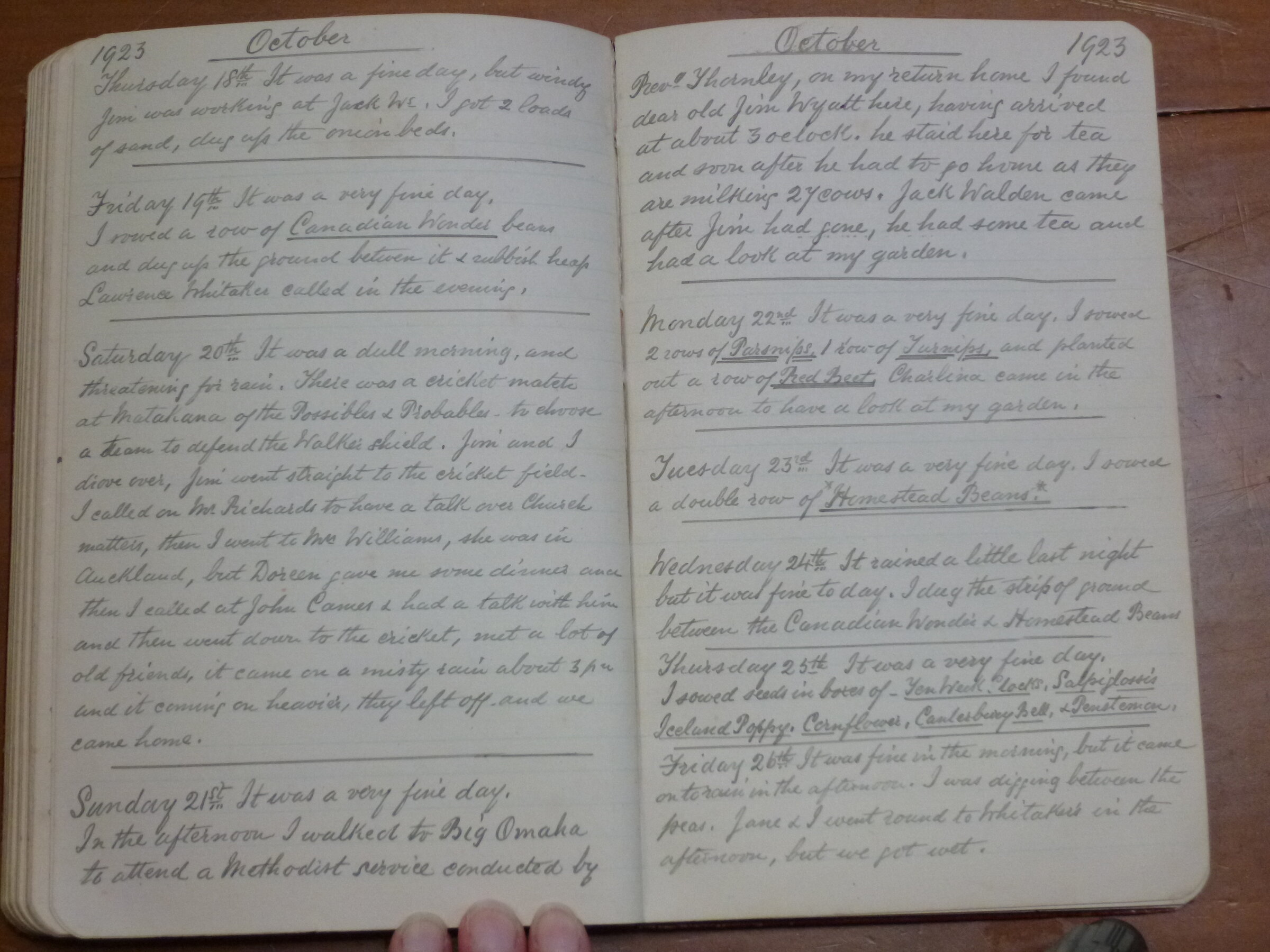 Original CS Clarke diary page