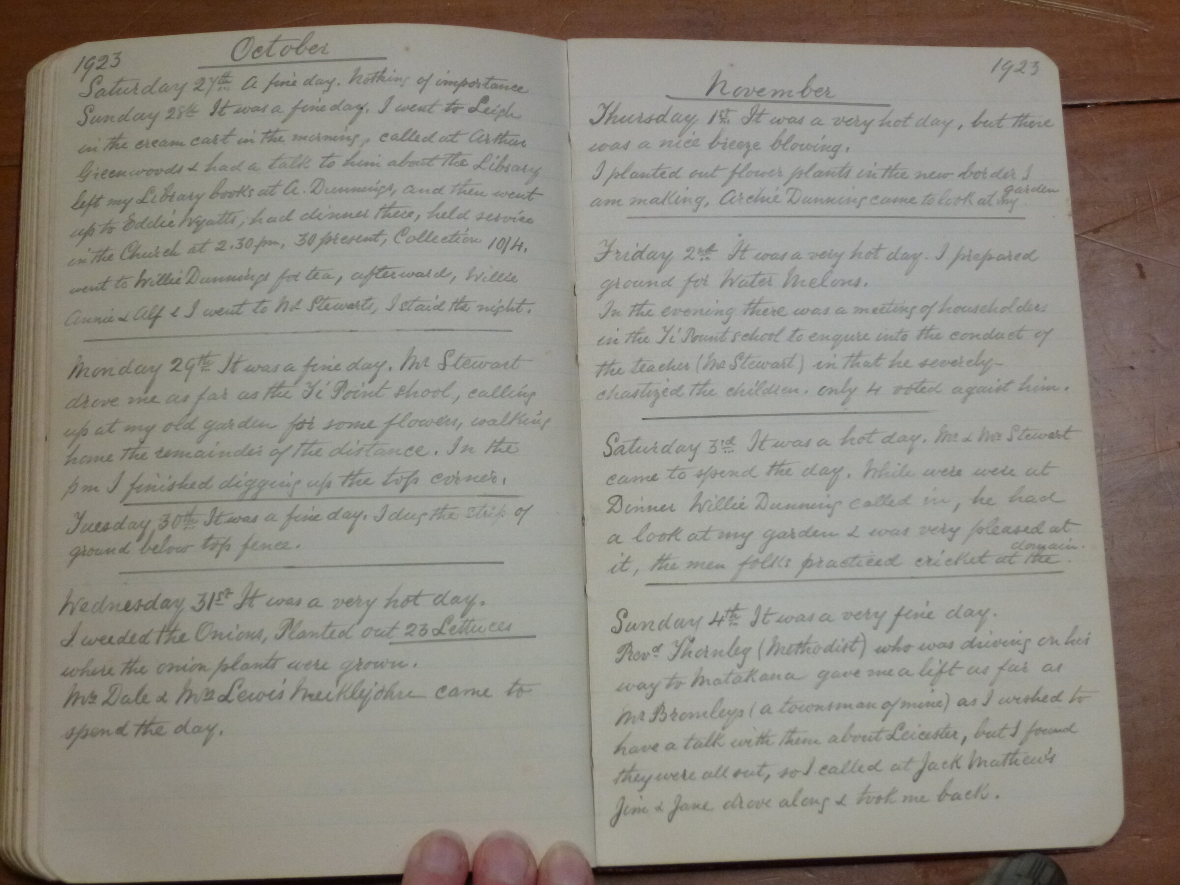 Original CS Clarke diary page