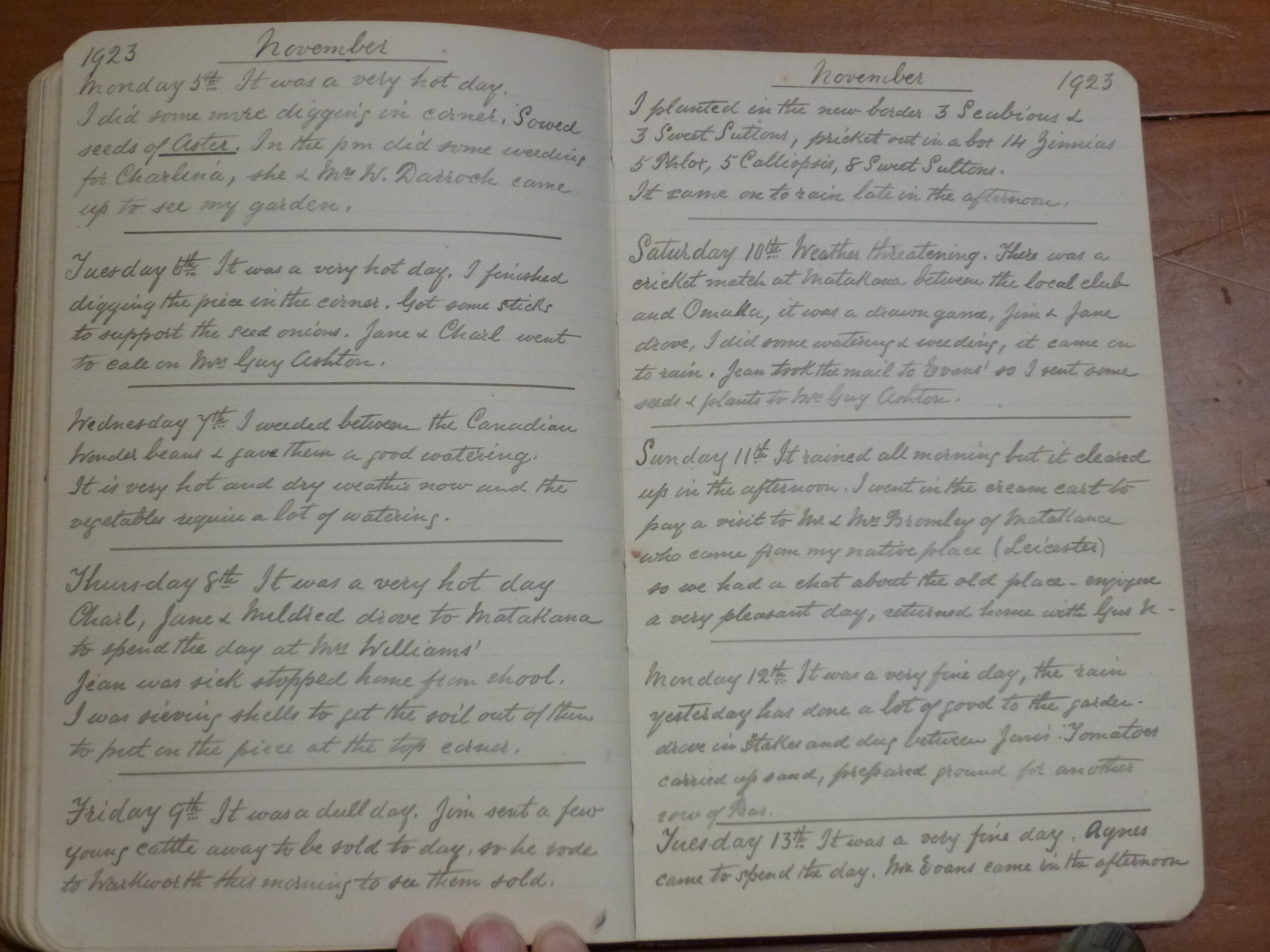 Original CS Clarke diary page