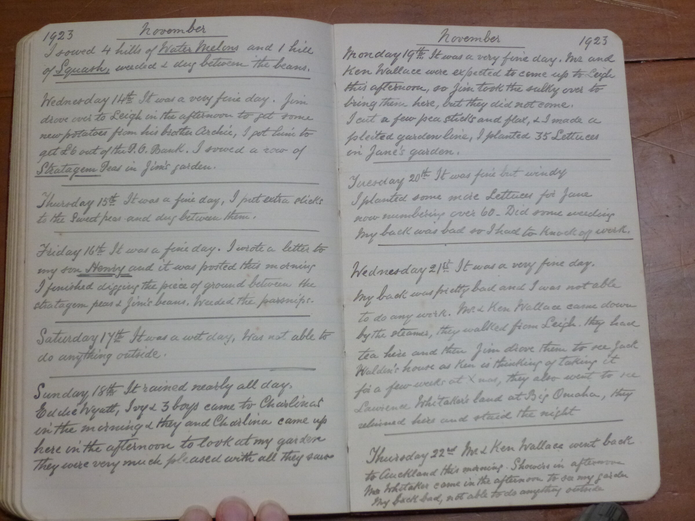 Original CS Clarke diary page