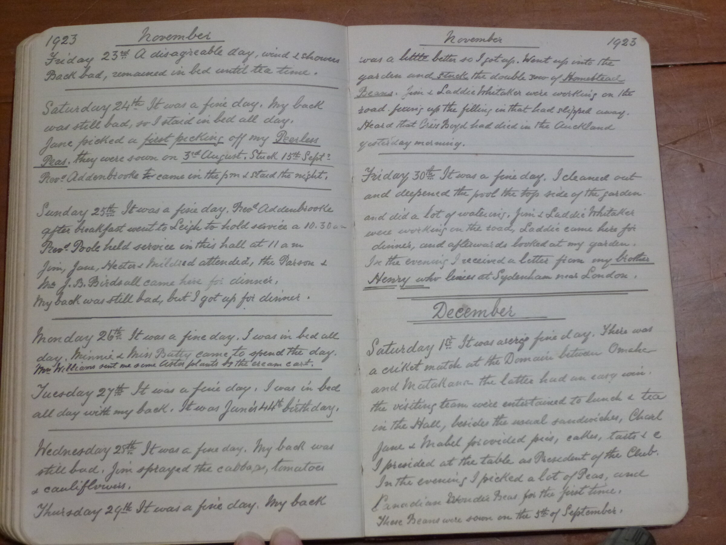 Original CS Clarke diary page