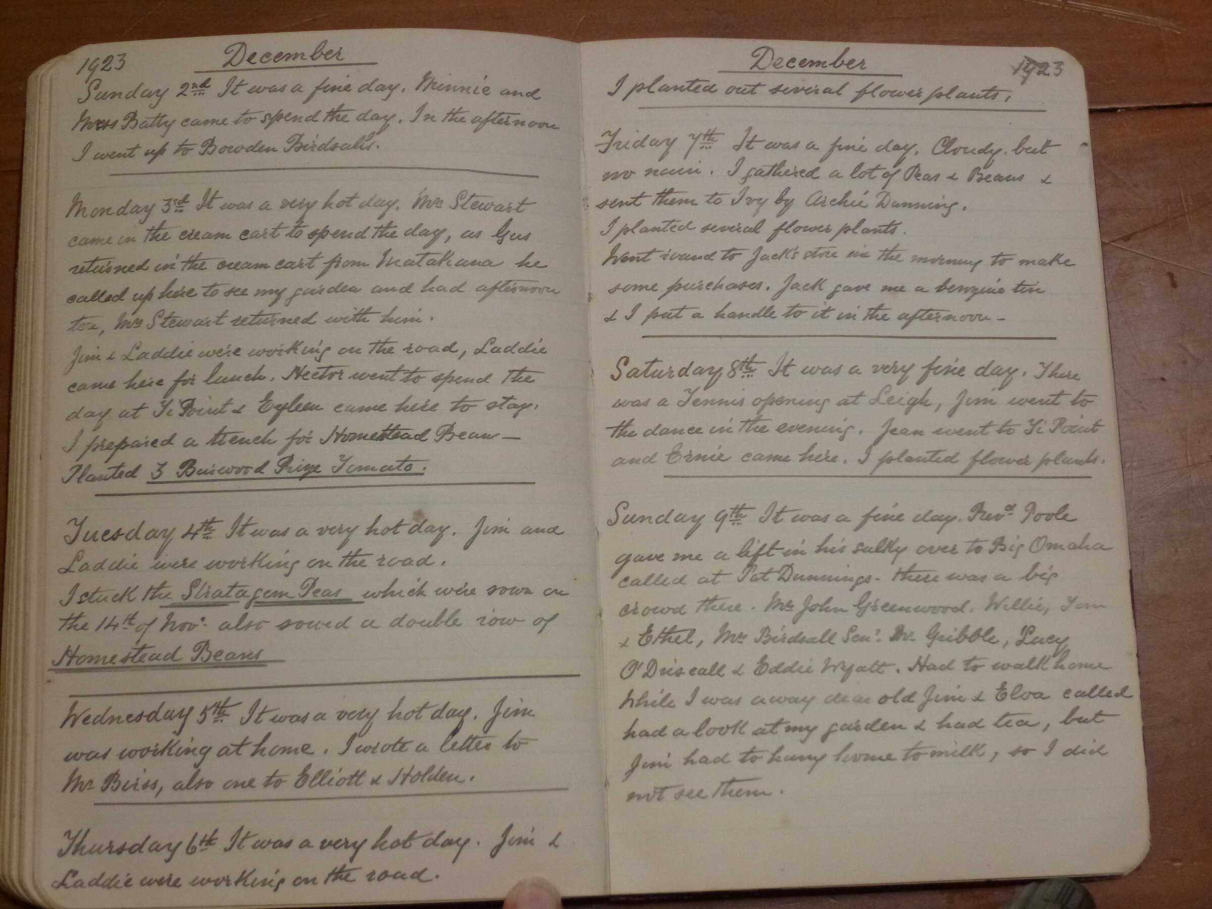 Original CS Clarke diary page