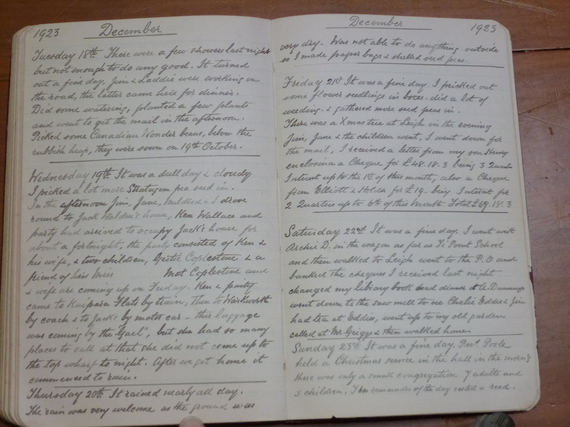 Original CS Clarke diary page