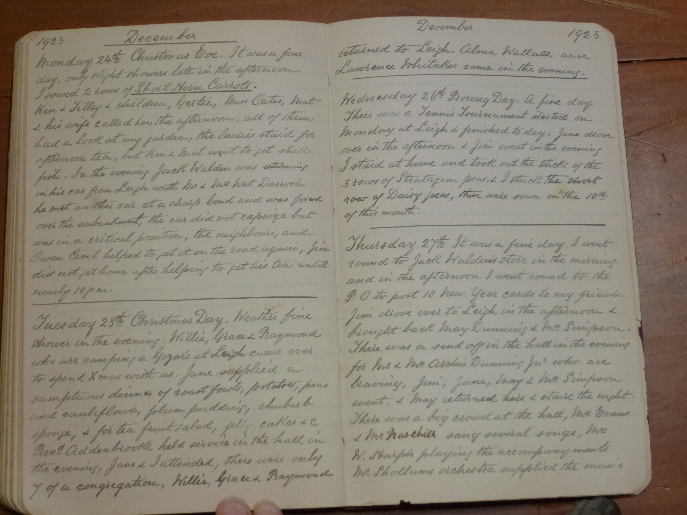 Original CS Clarke diary page