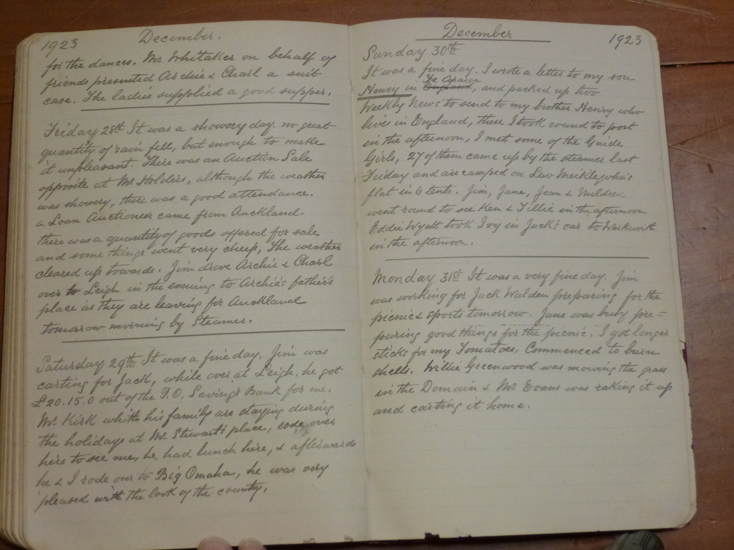 Original CS Clarke diary page