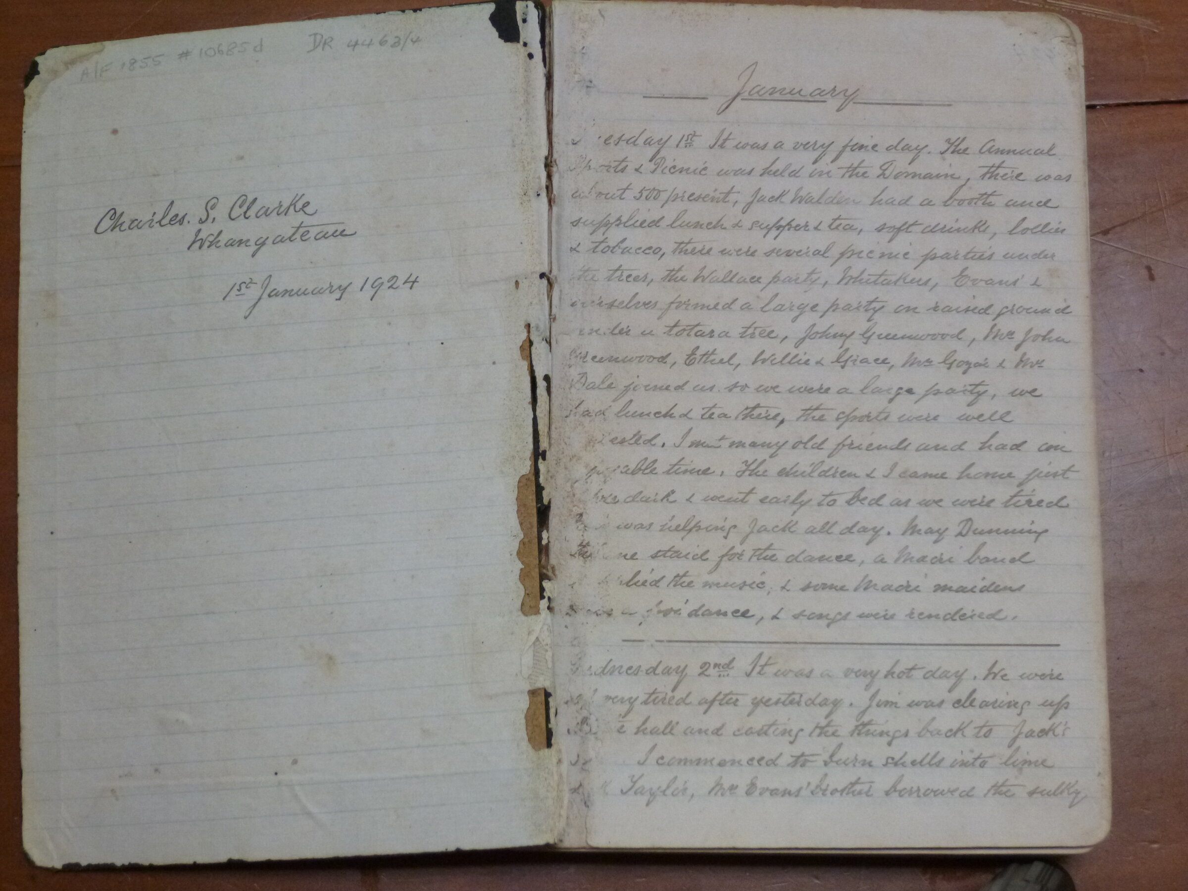 Original CS Clarke diary page