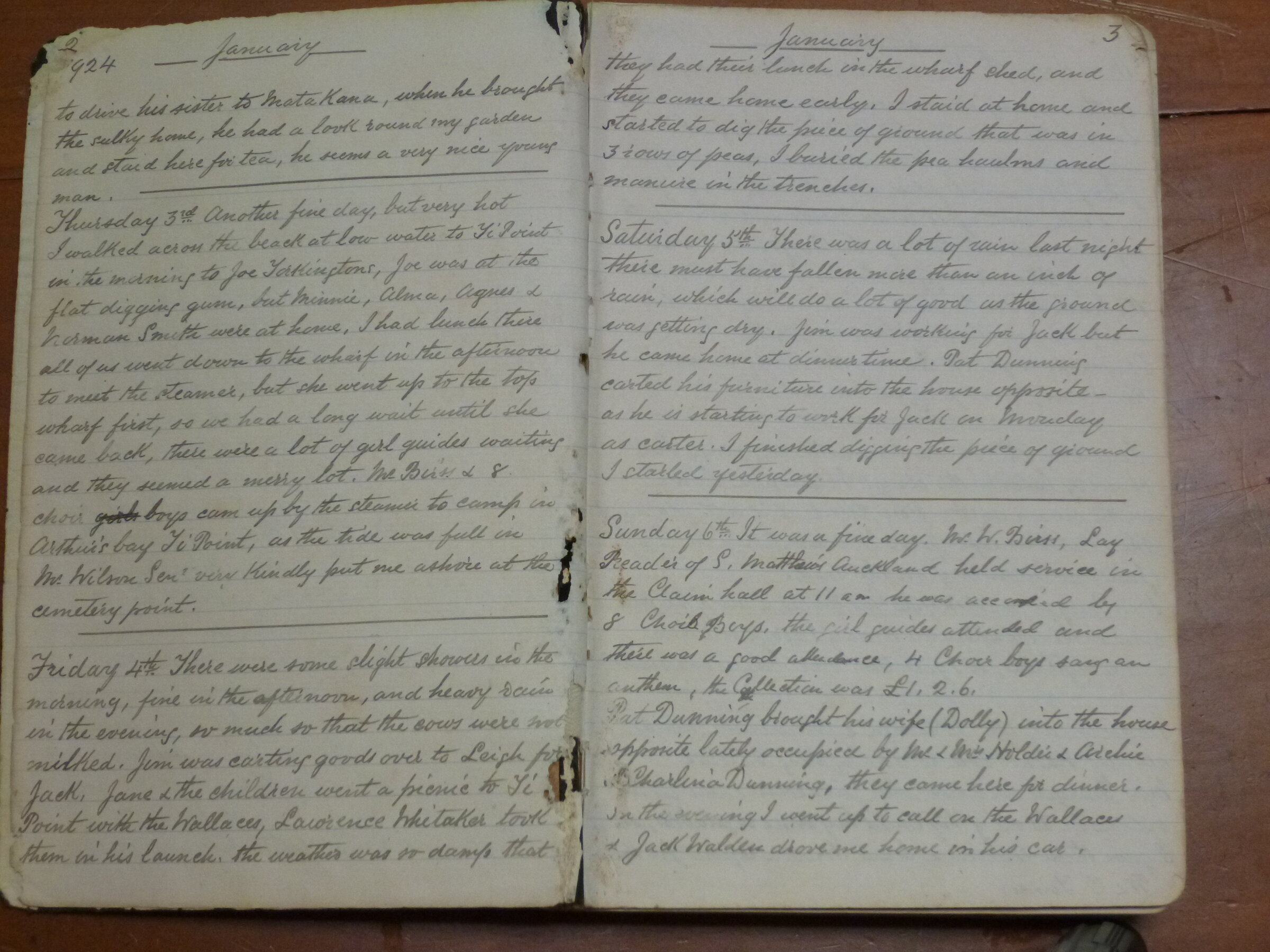 Original CS Clarke diary page
