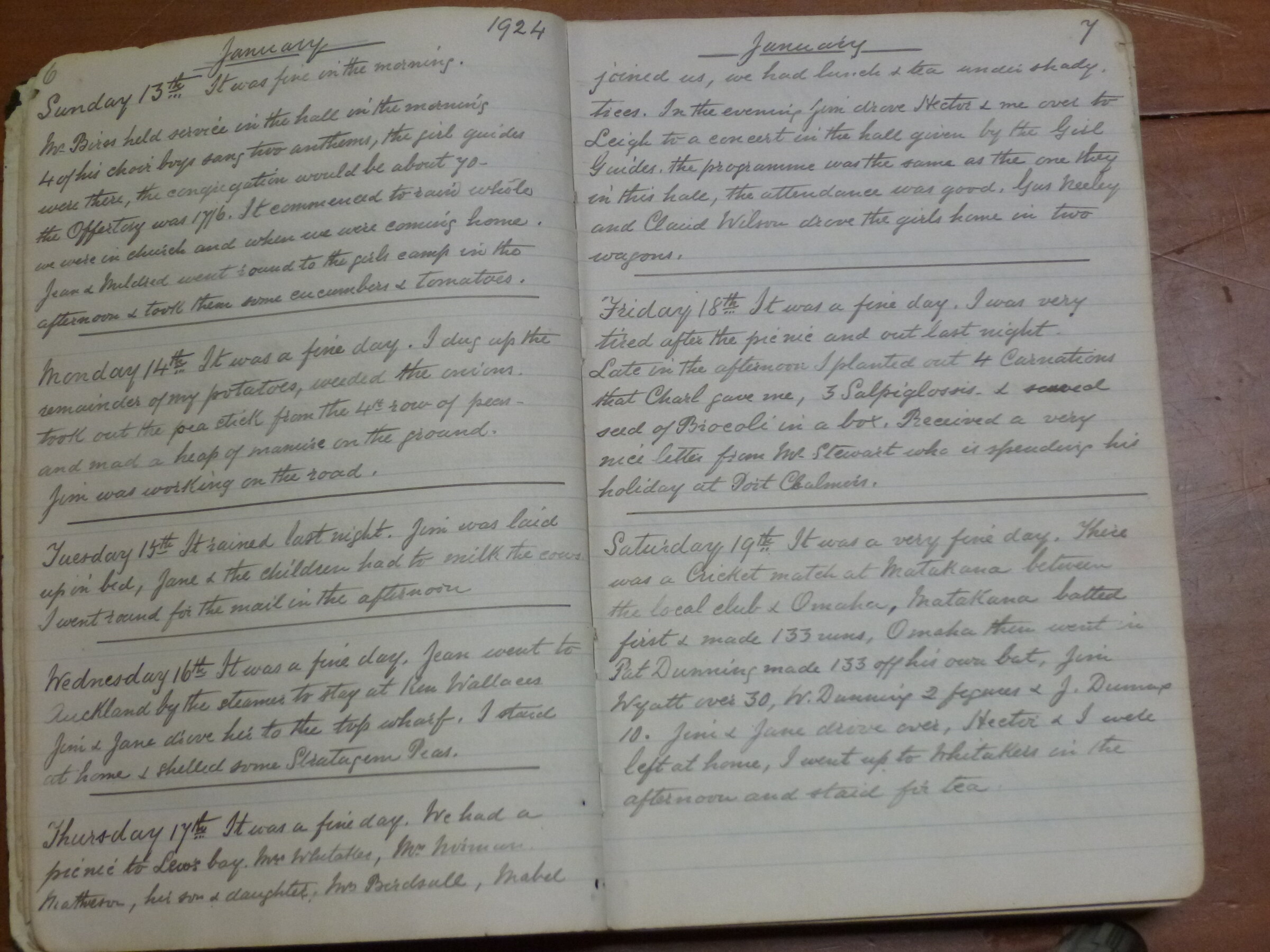 Original CS Clarke diary page