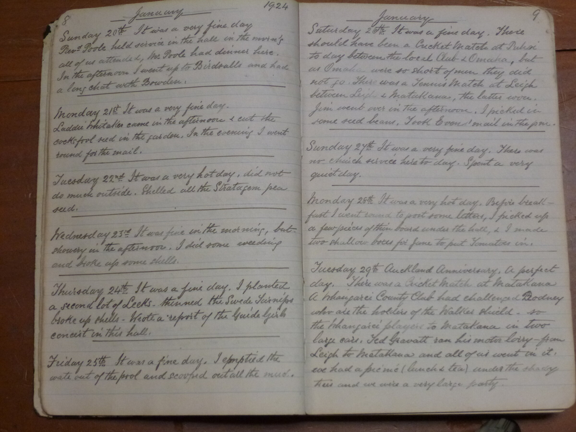 Original CS Clarke diary page