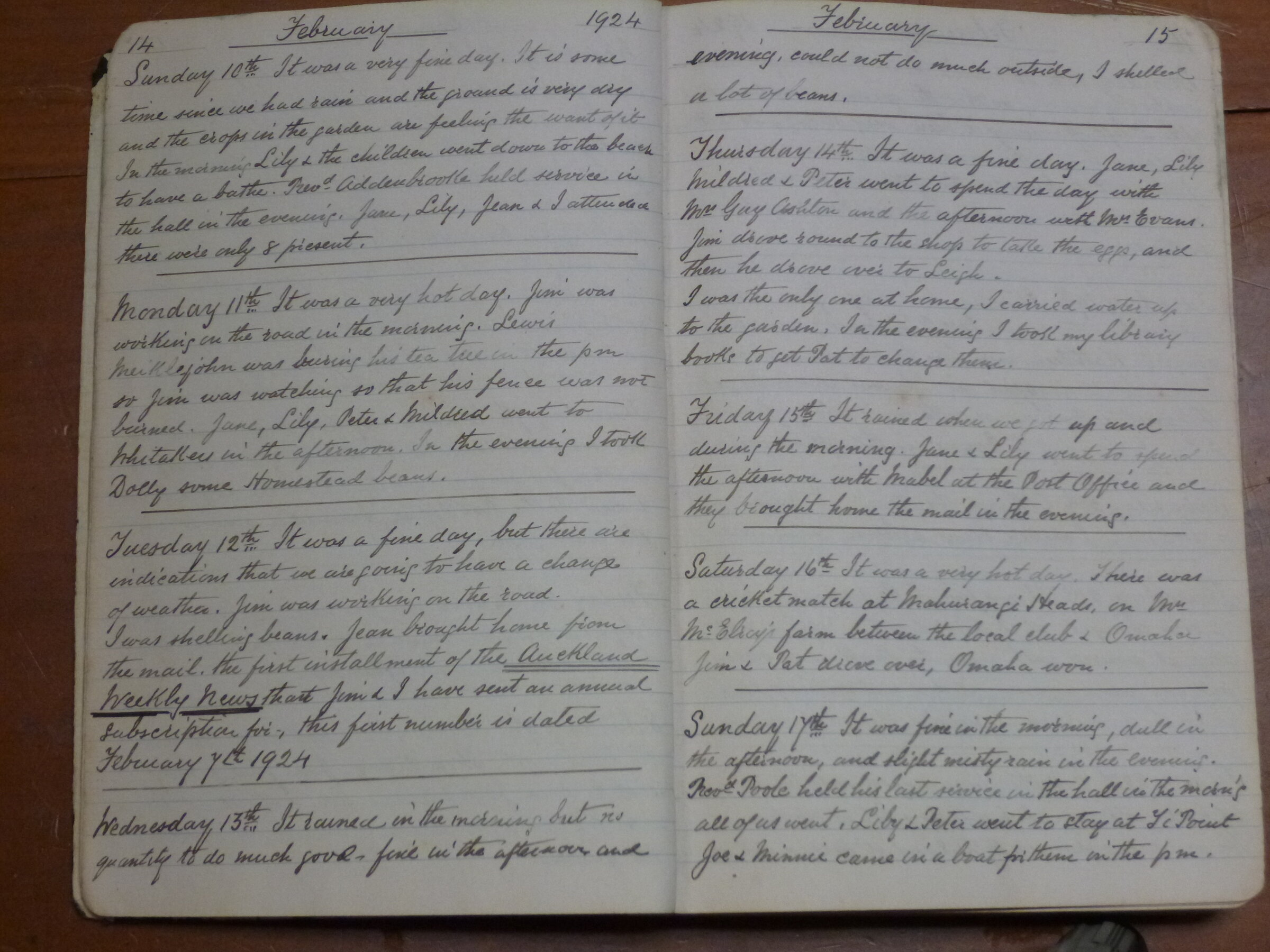 Original CS Clarke diary page