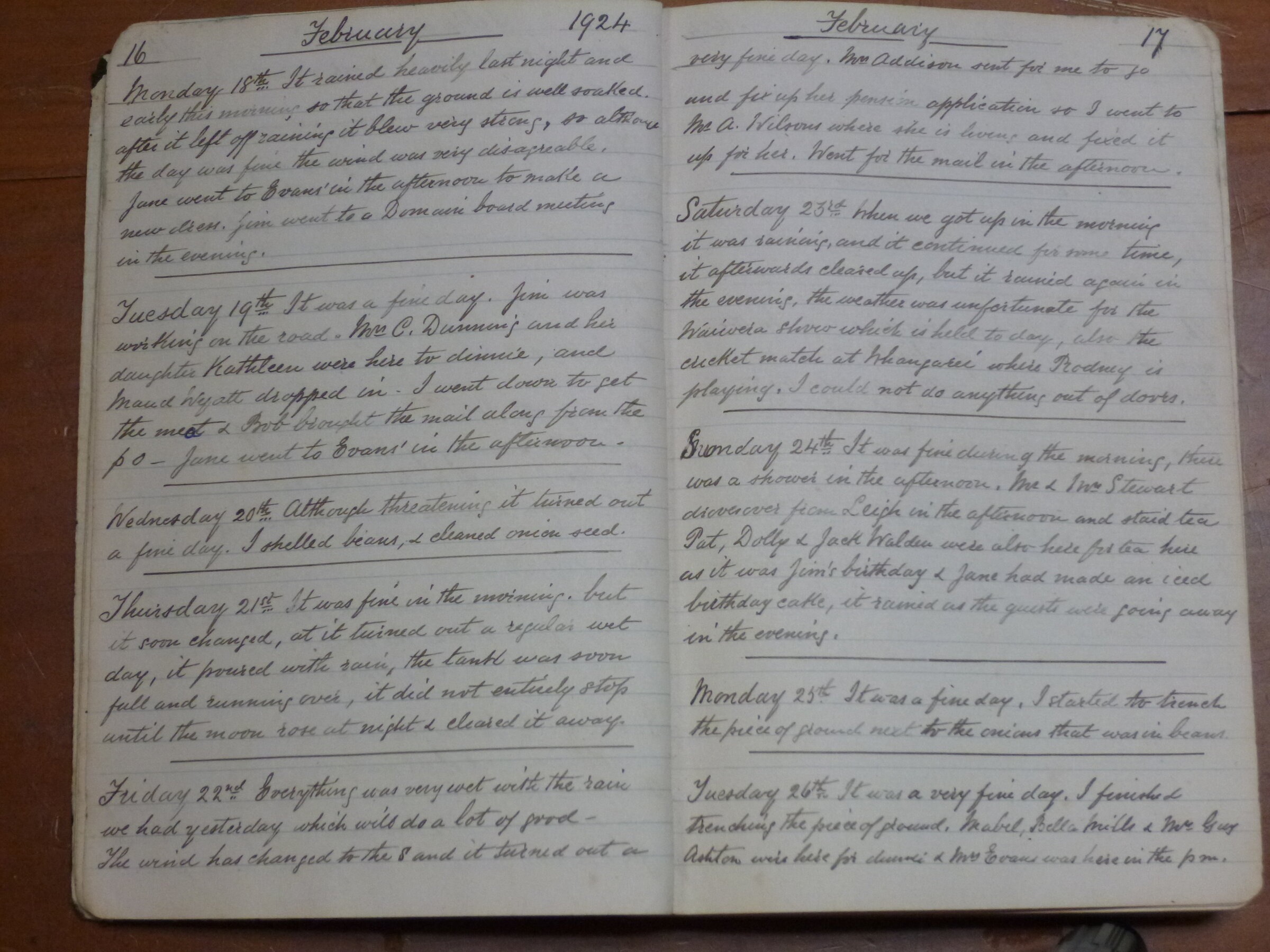 Original CS Clarke diary page