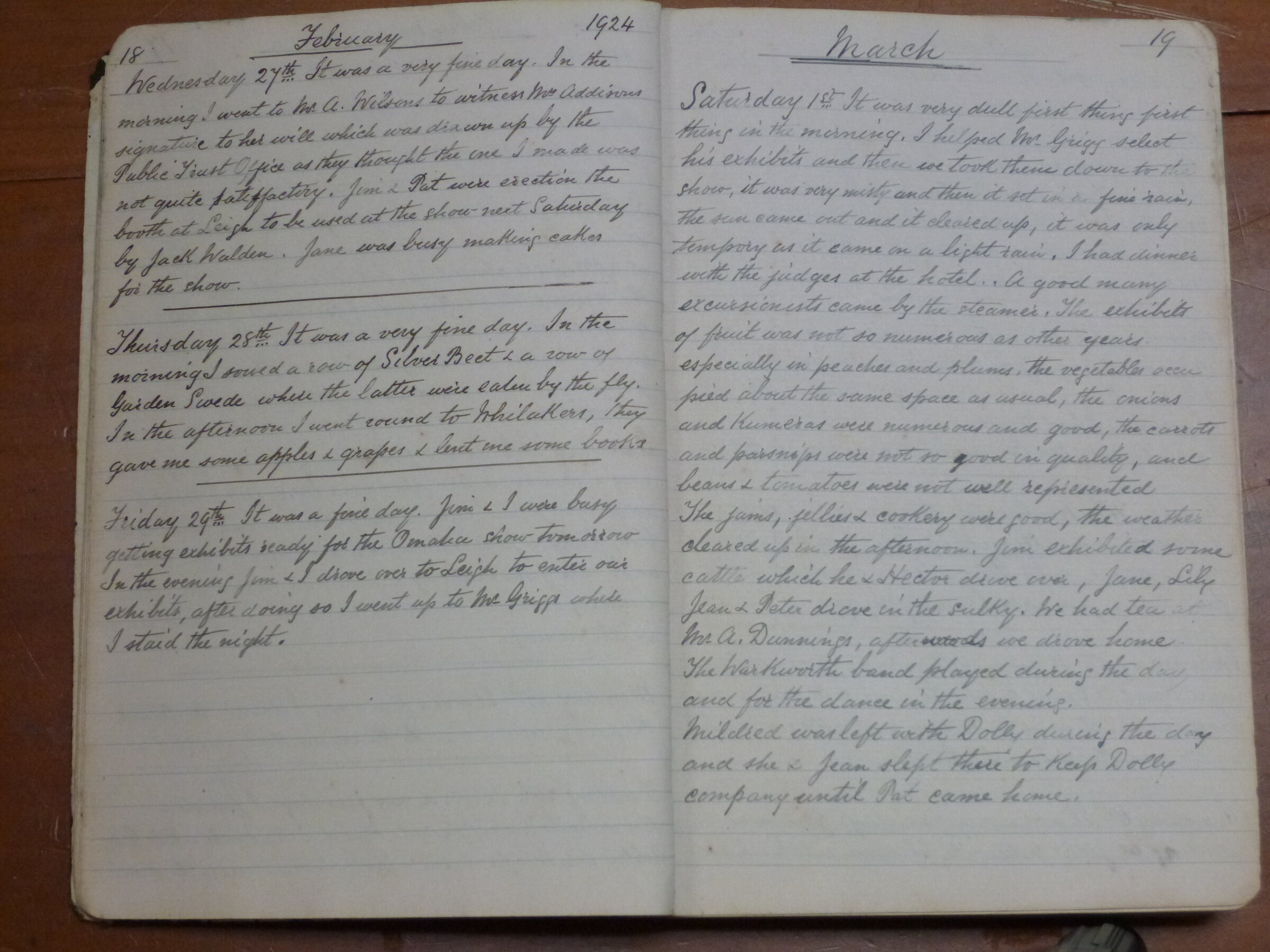Original CS Clarke diary page