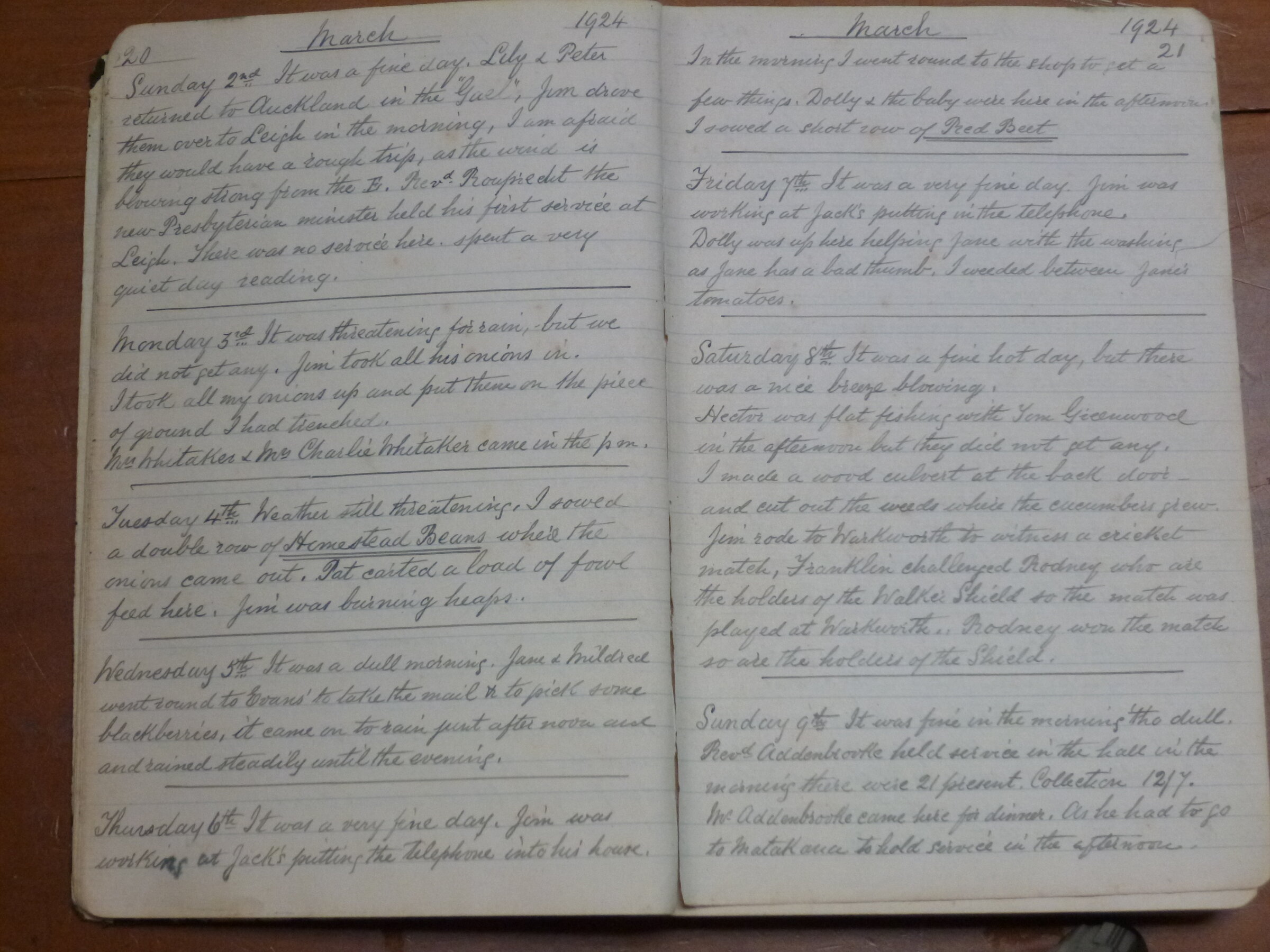 Original CS Clarke diary page
