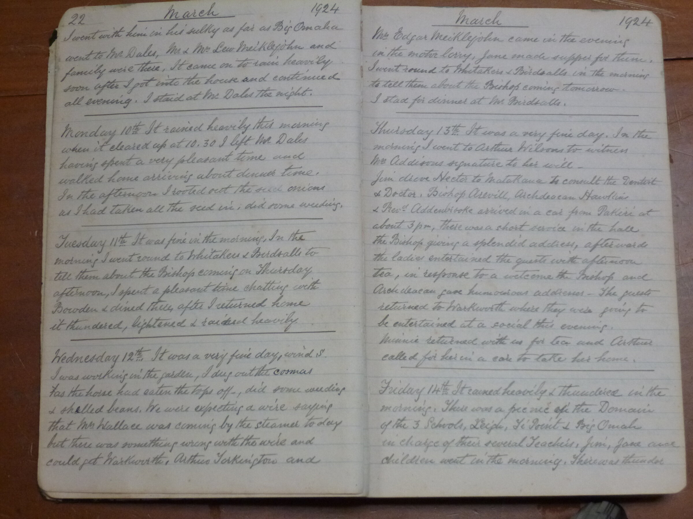 Original CS Clarke diary page