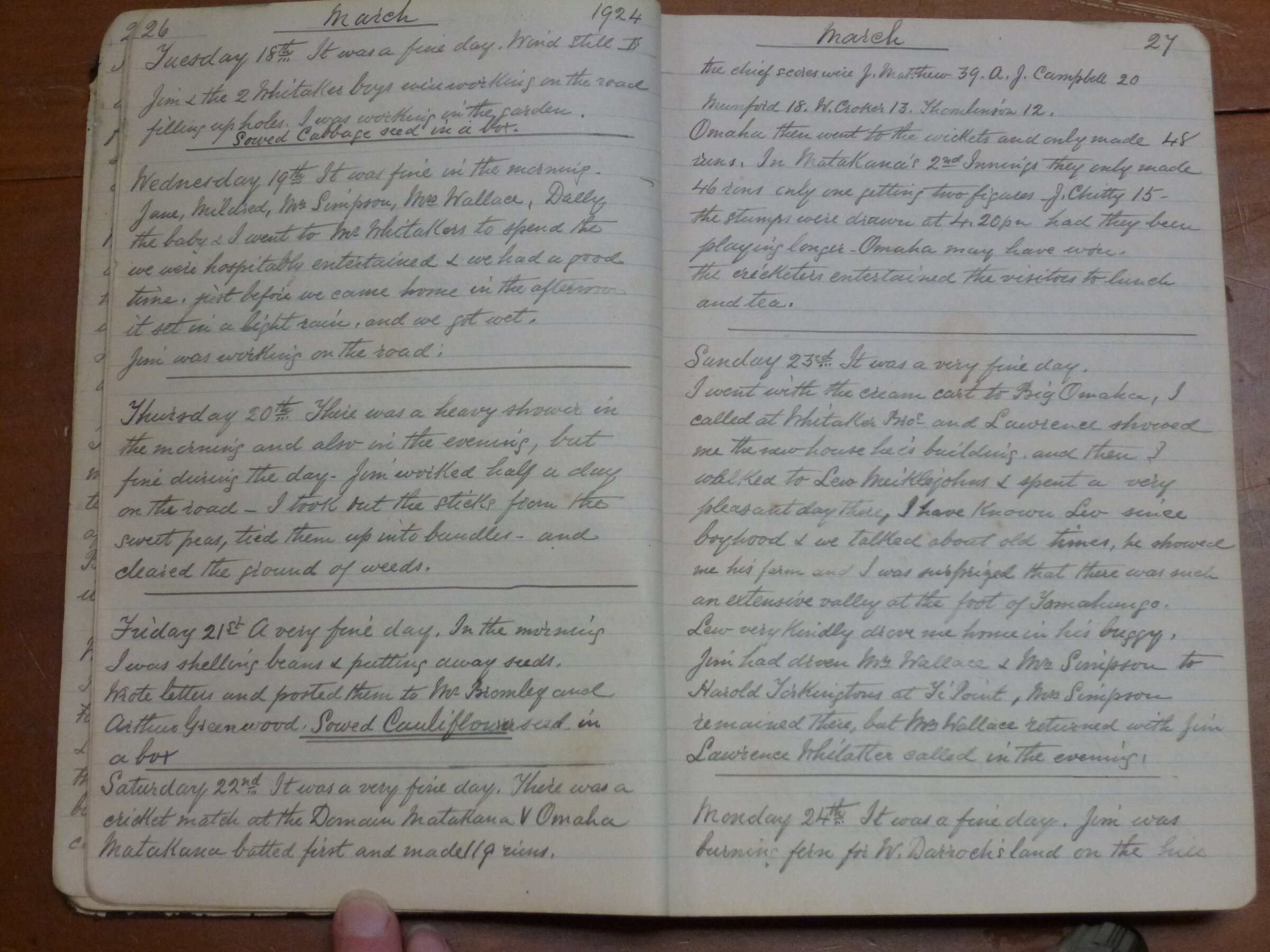 Original CS Clarke diary page