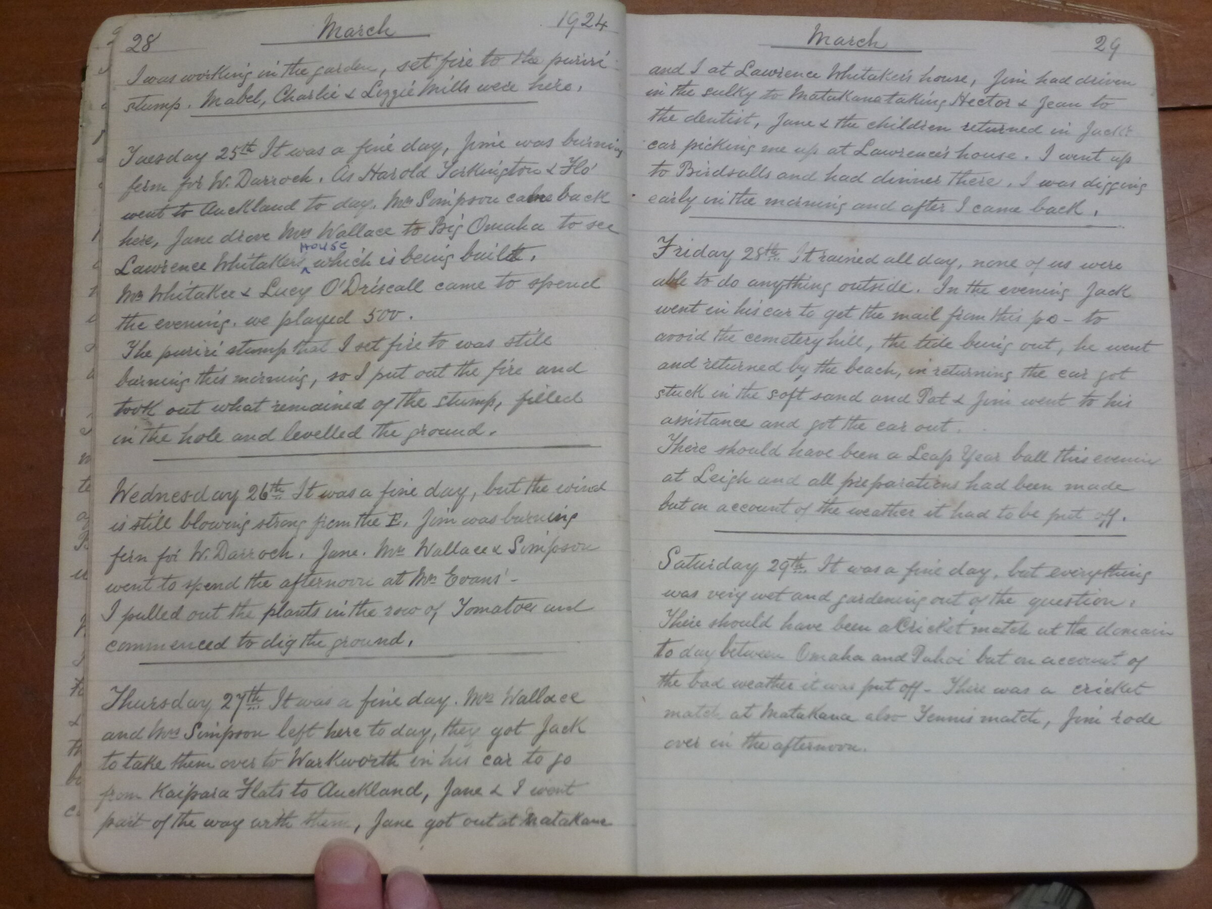 Original CS Clarke diary page