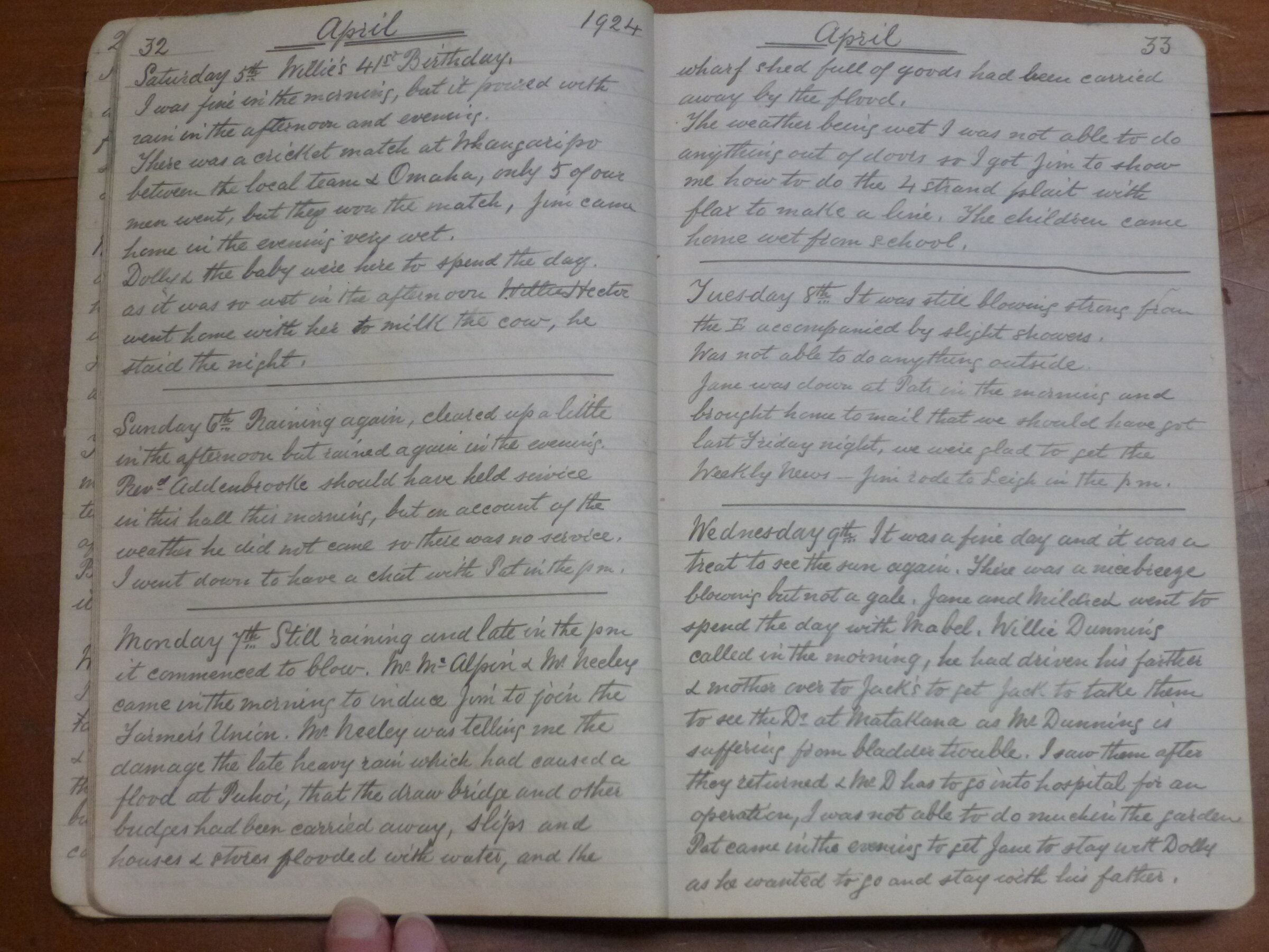 Original CS Clarke diary page
