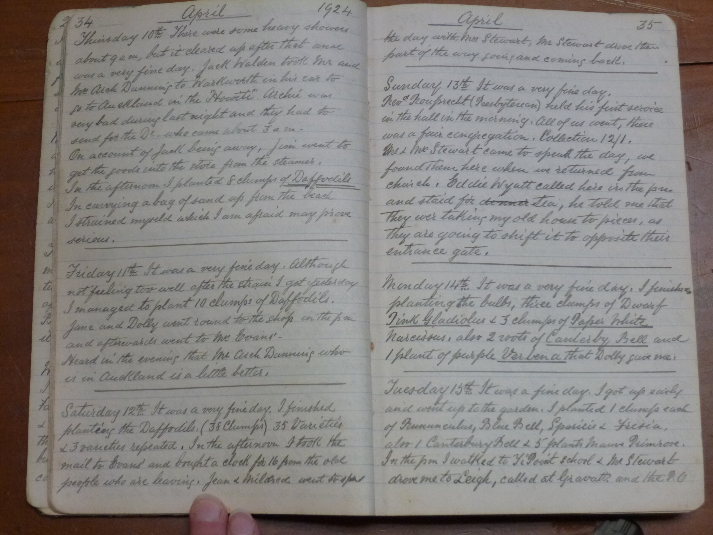 Original CS Clarke diary page