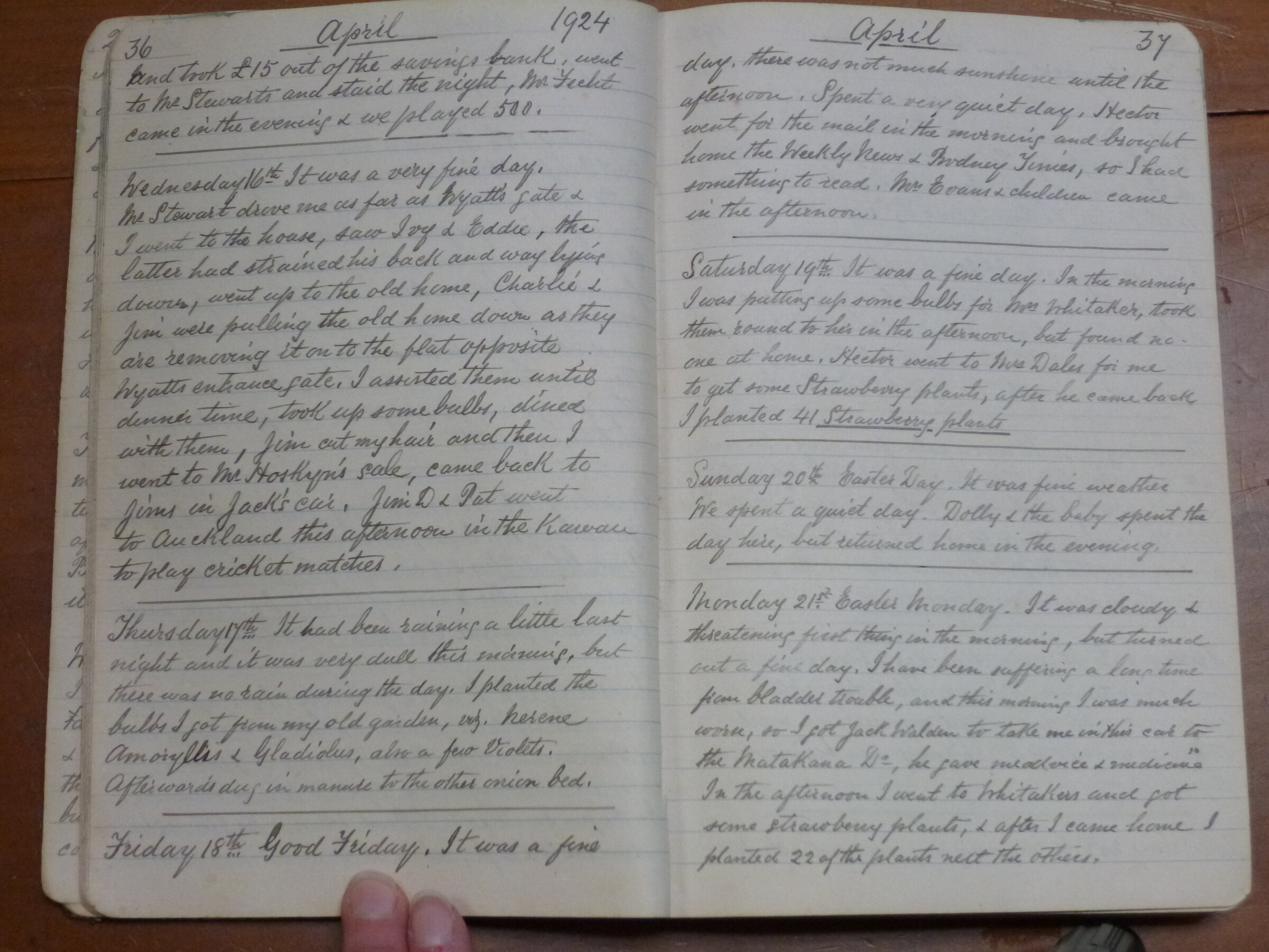 Original CS Clarke diary page